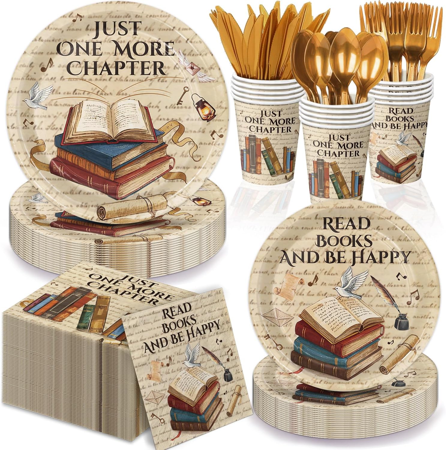 Book Themed Party Decor Set for 20 Guests
