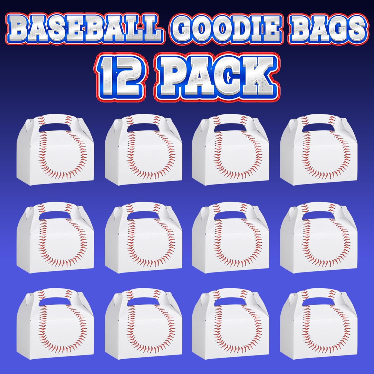Bedwina Baseball Treat Boxes - Pack of 12