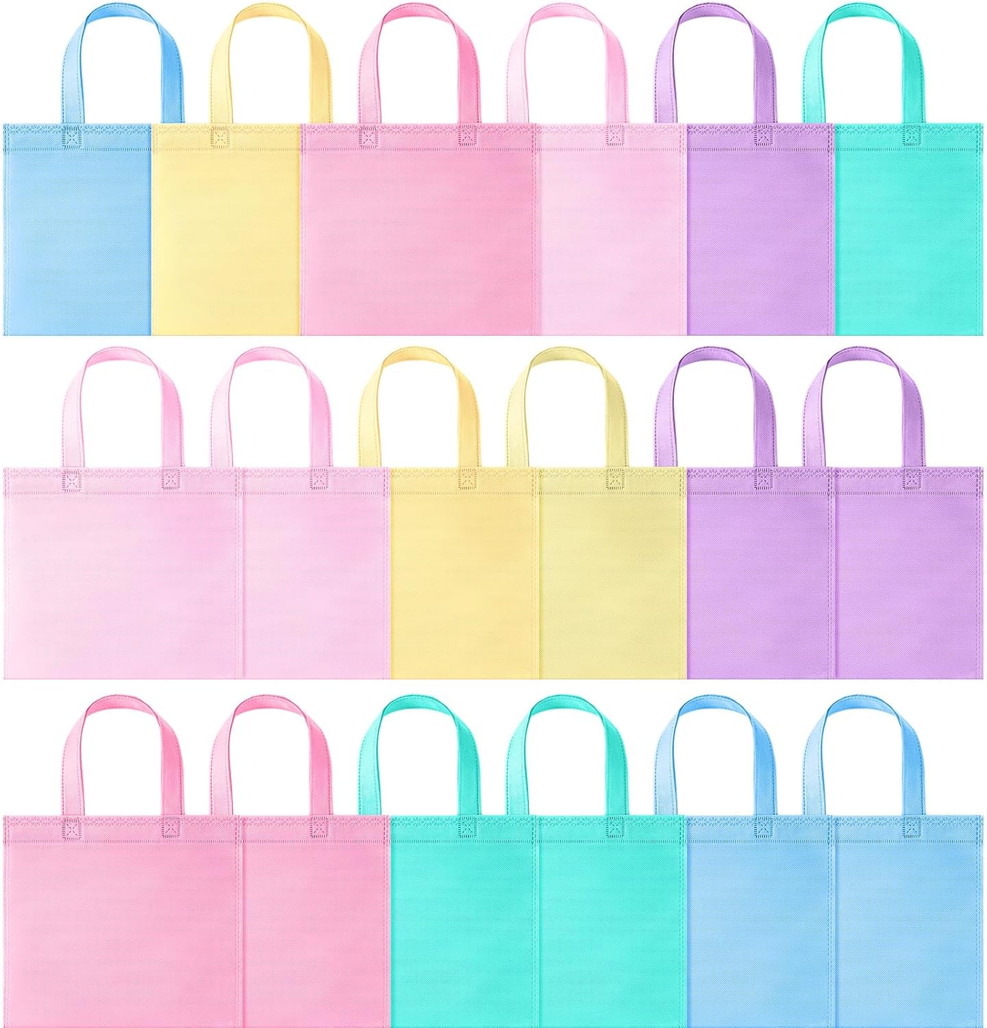 Sunnymove 18 Pcs Pastel Non Woven Gift Bags with Handles