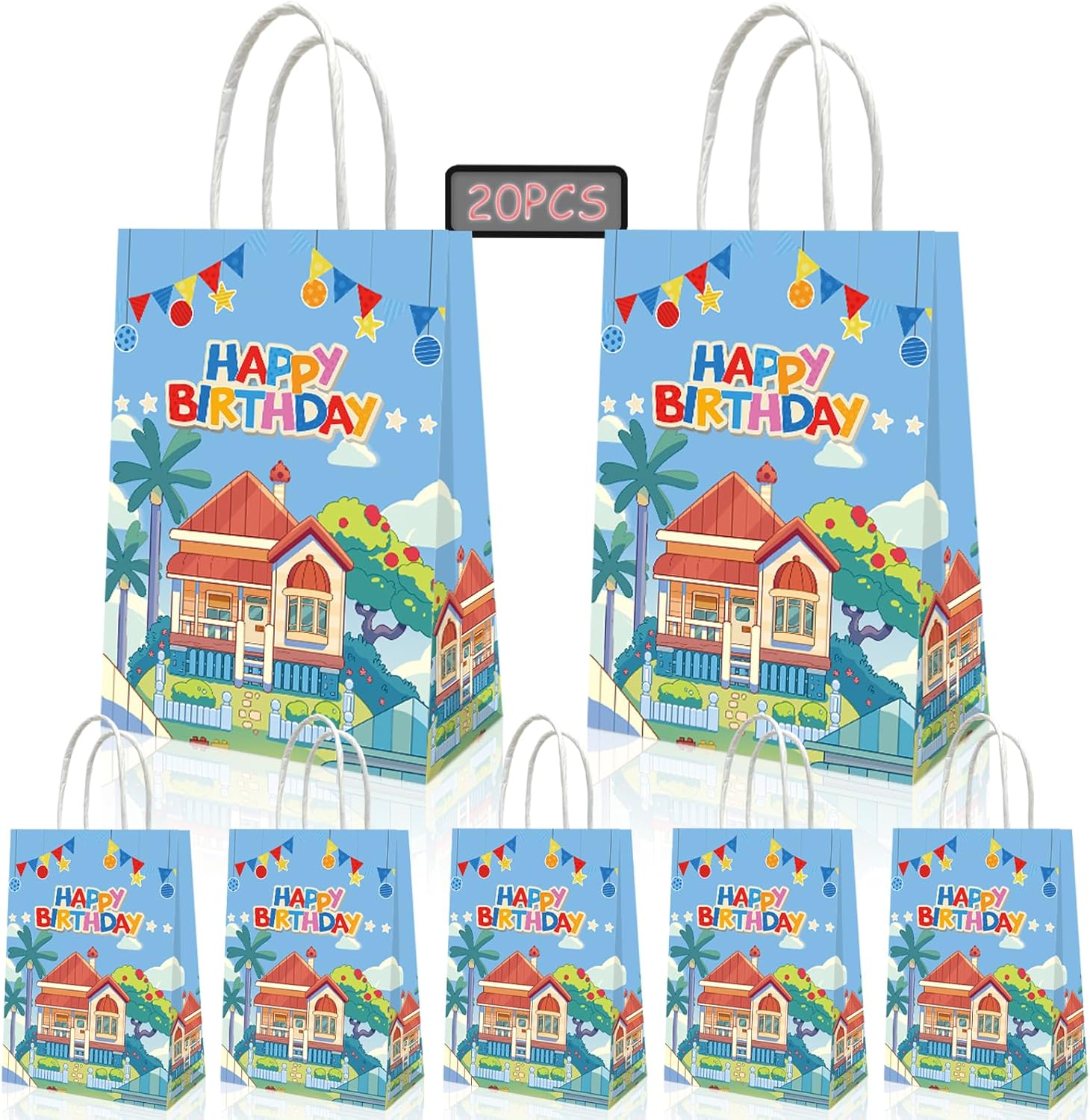 YOOUUQIAN 20 PCS Blue Dog Party Favors Bags