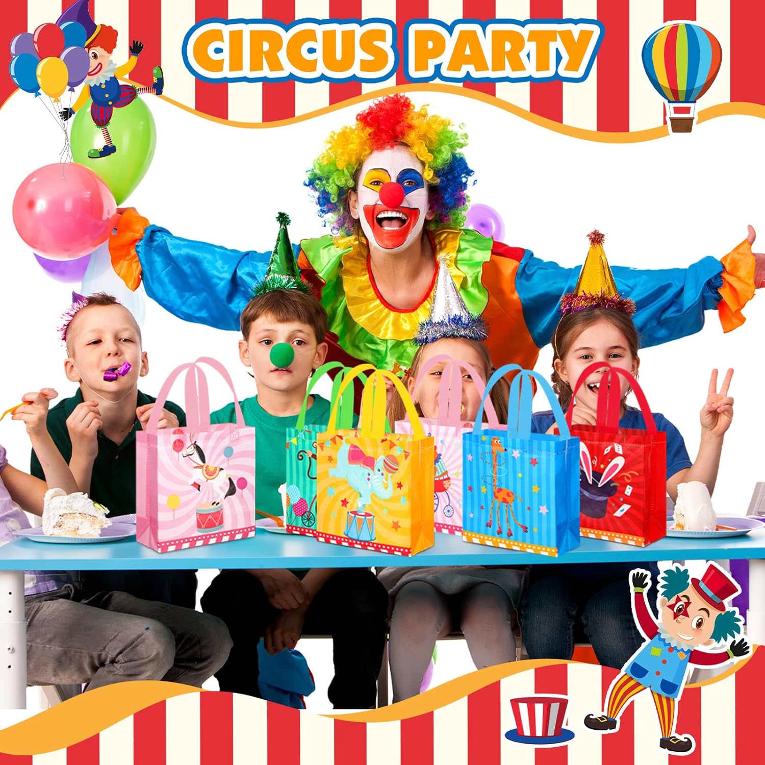 Sweetude 40 Pcs Circus Themed Gift Bags for Parties