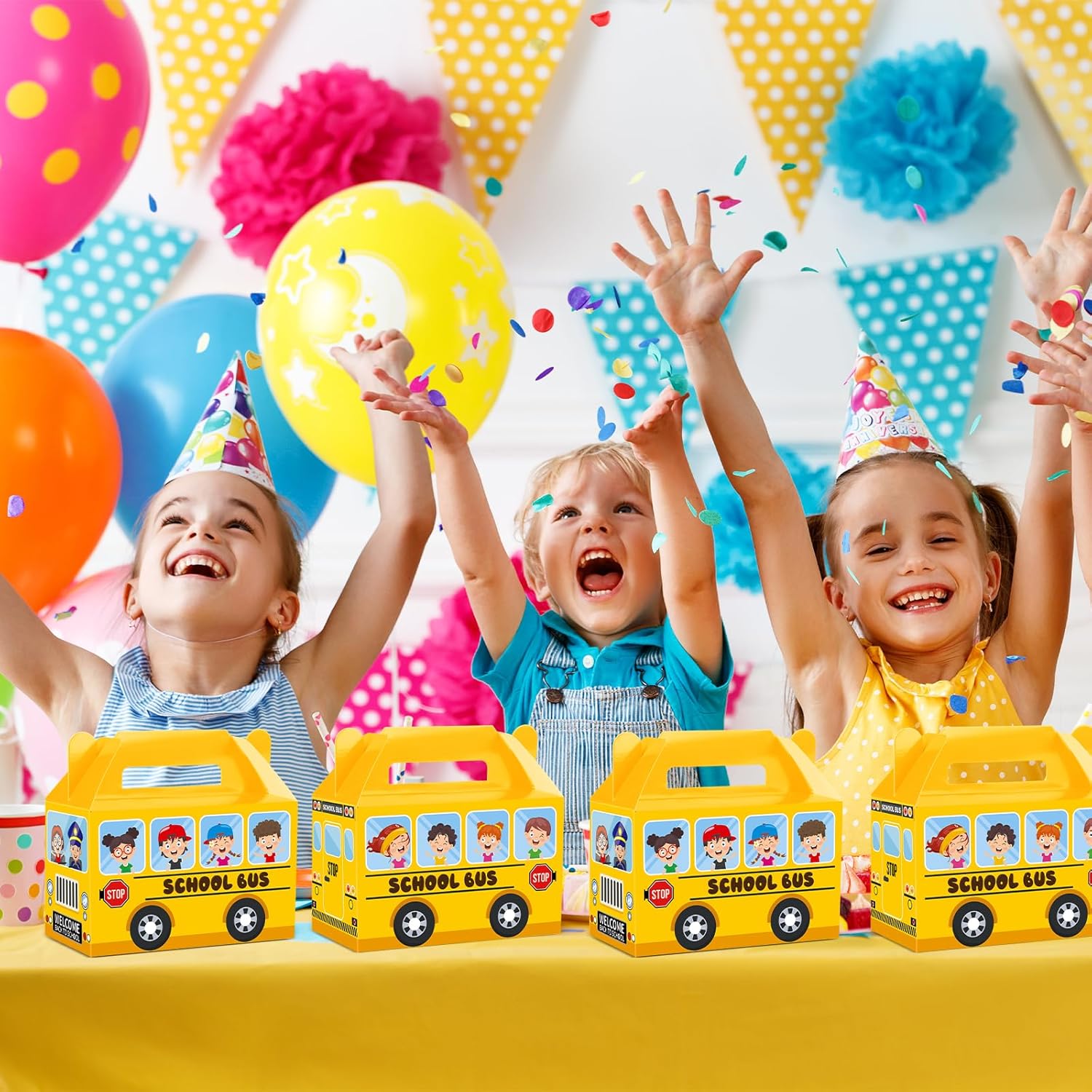 24Pcs School Bus Gift Boxes for Kids Party Favor