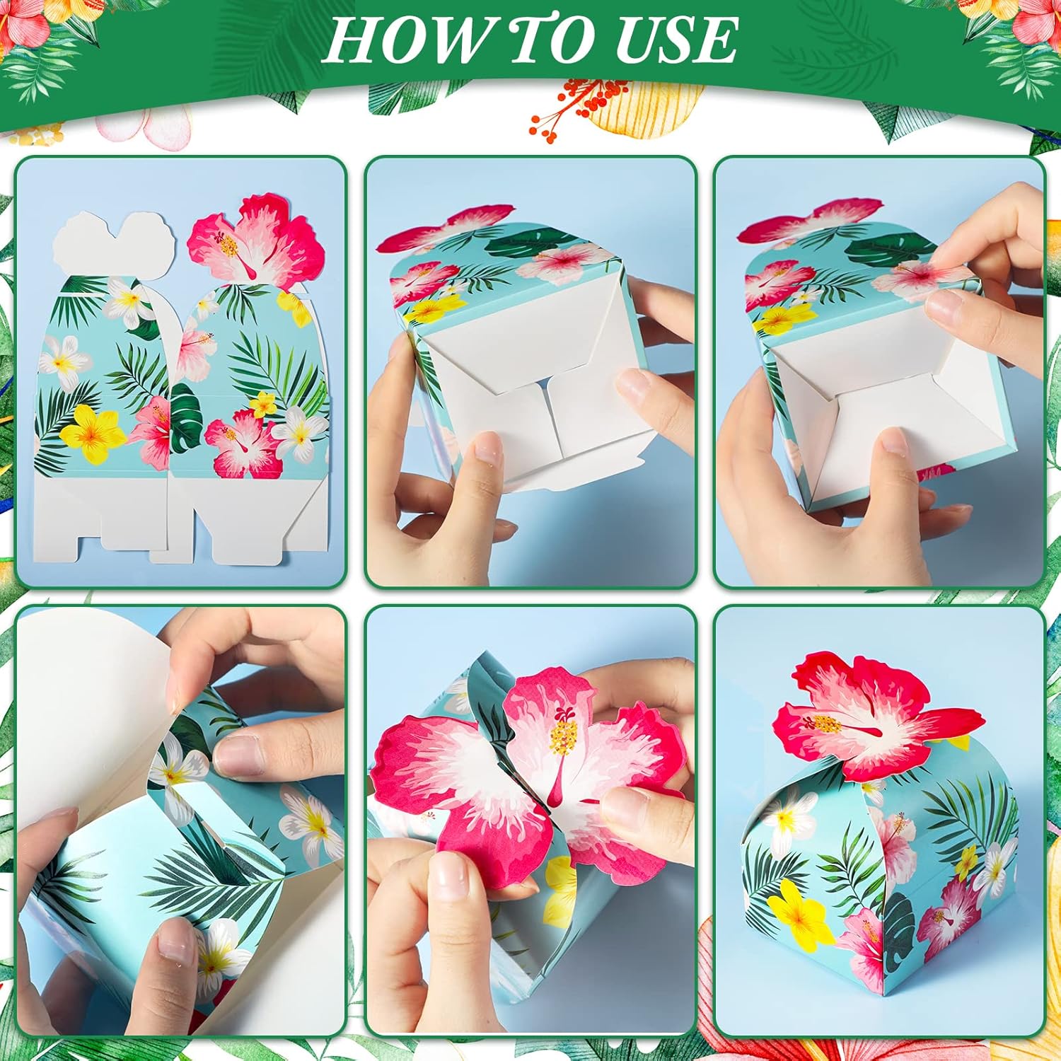 Gerrii 36 Pack Tropical Gift Boxes Luau Party Favors