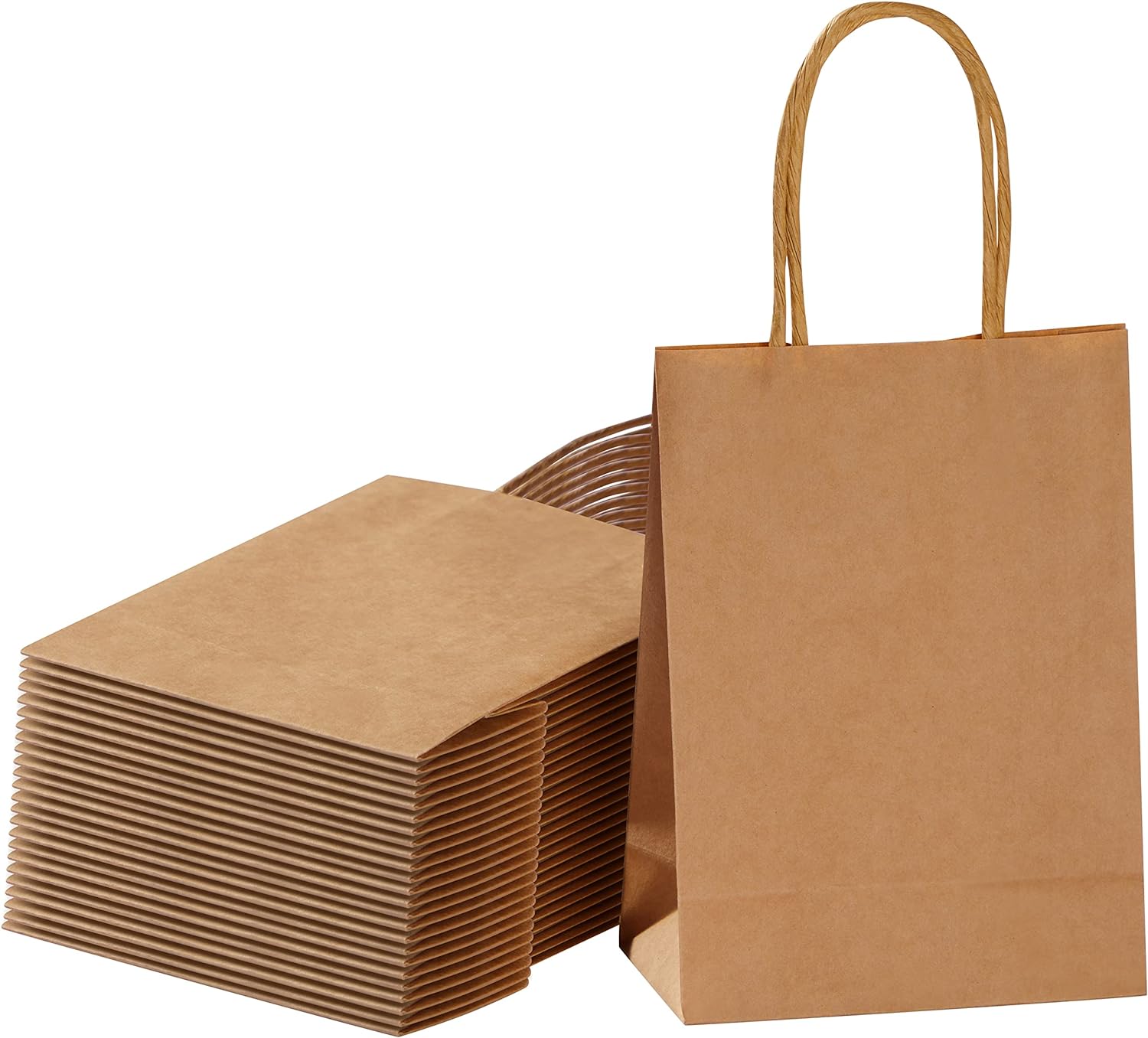 SUNCOLOR 25 Mini Goodie Bags Brown with Handle