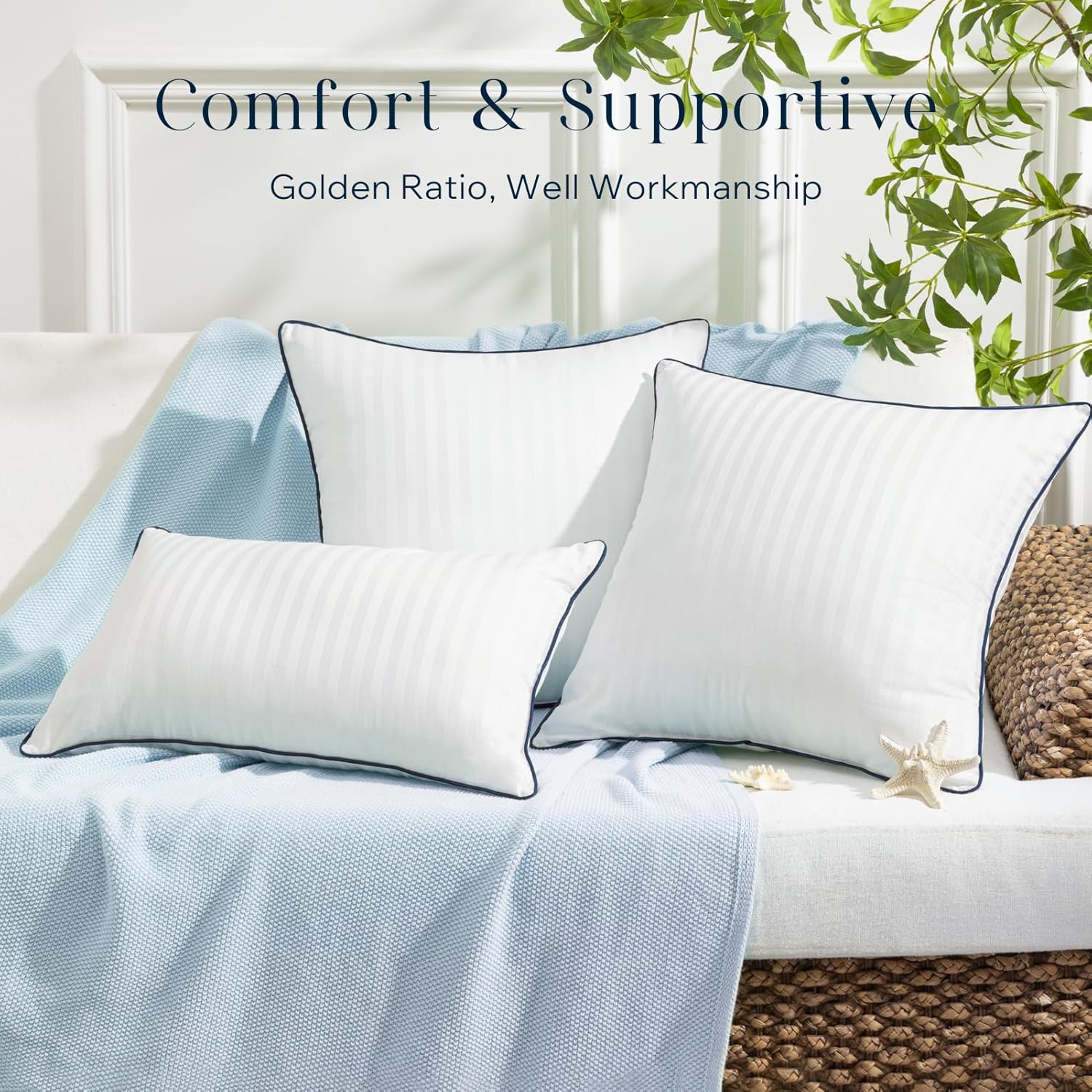 Phantoscope Waterproof Pillow Inserts Pack of 2
