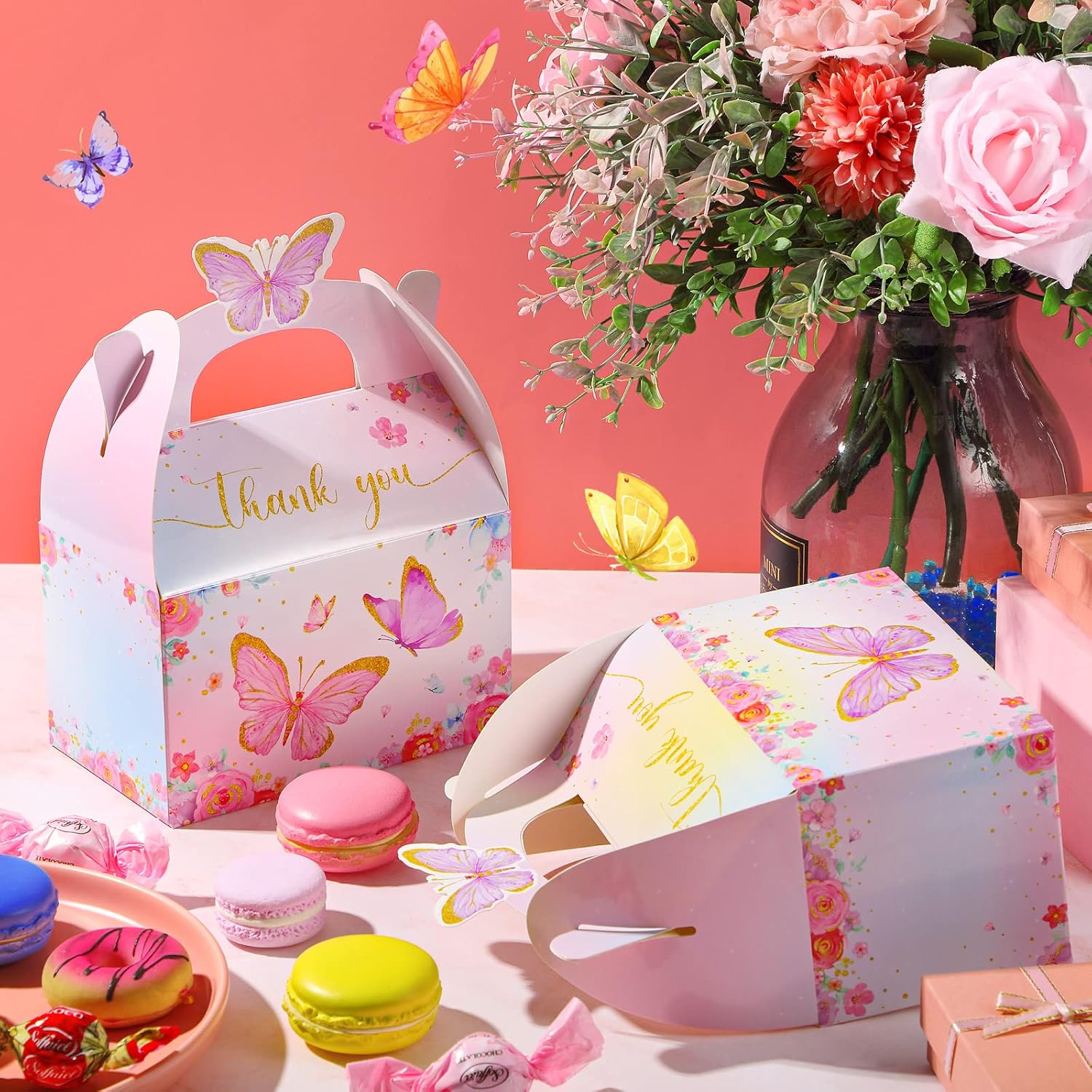 Nezyo 24 Pcs Butterfly Party Favor Treat Boxes
