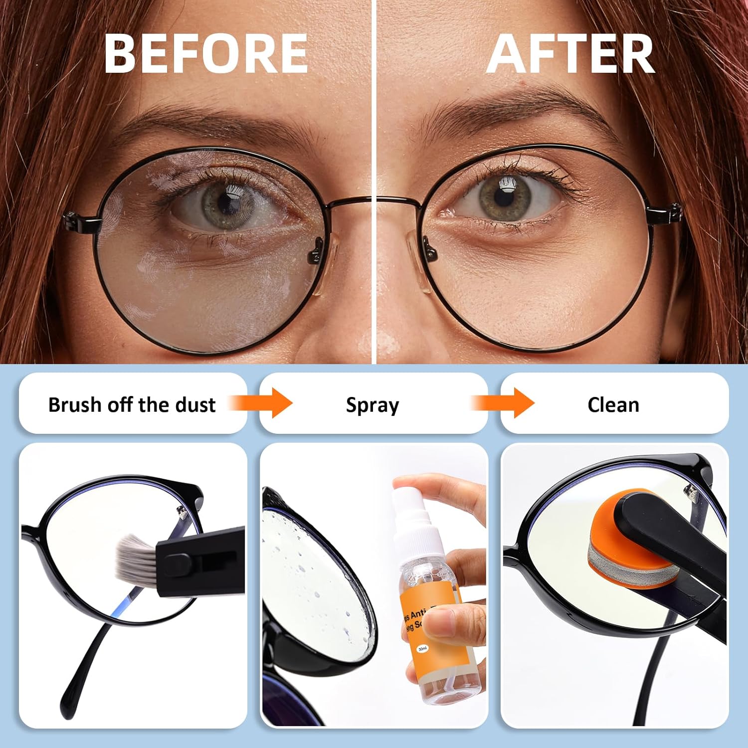 Edglete Glasses Cleaner Kit with Anti Fog Spray and Microfiber Cloth