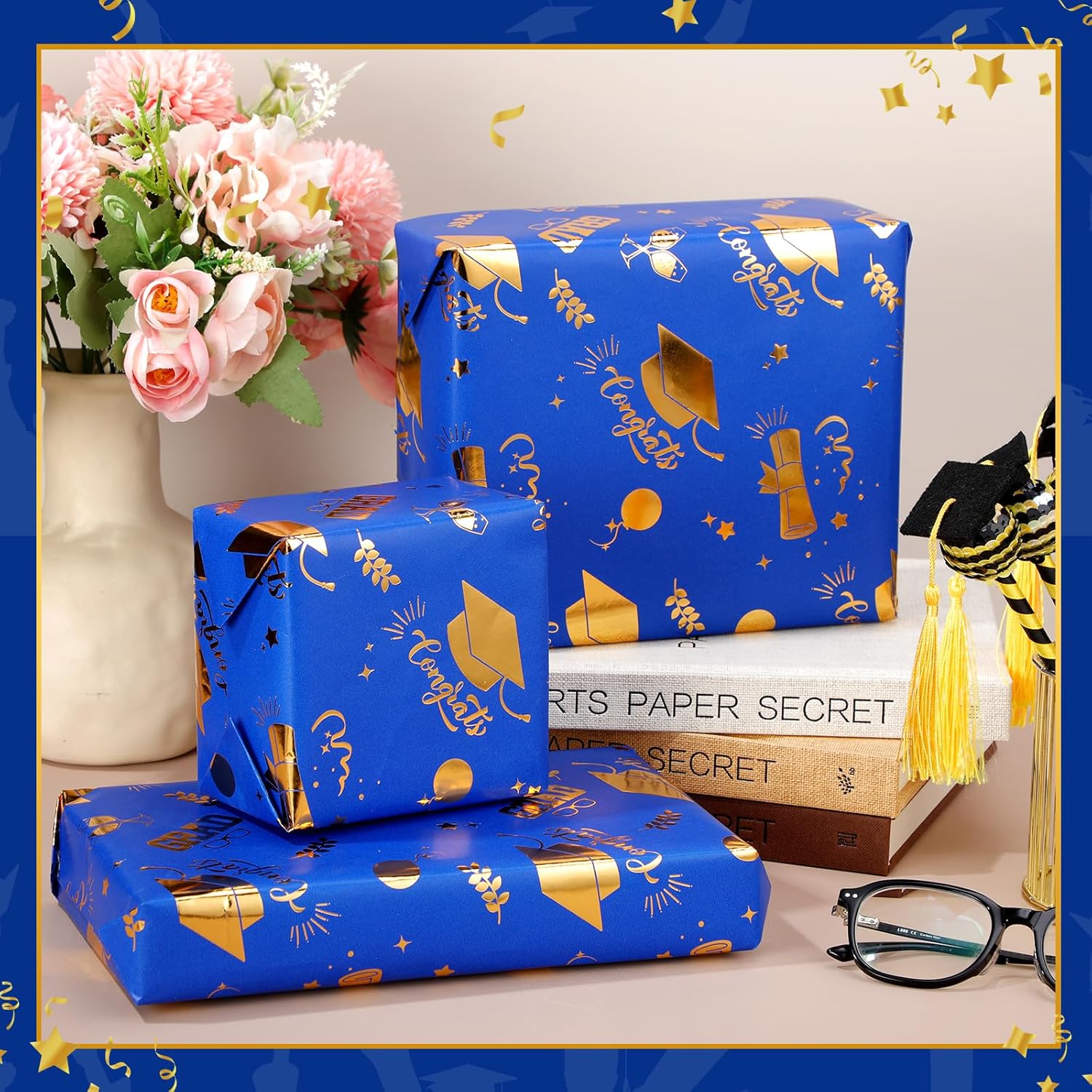 AmazingSpark 2025 Graduation Gift Wrap Paper Roll