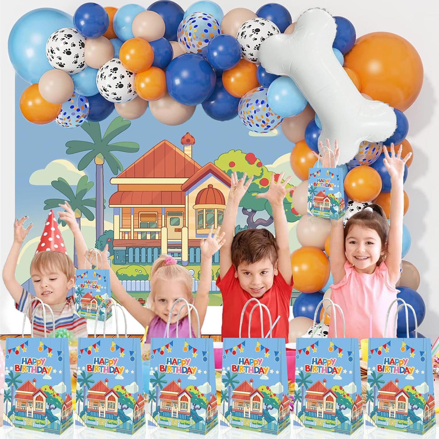 YOOUUQIAN 20 PCS Blue Dog Party Favors Bags