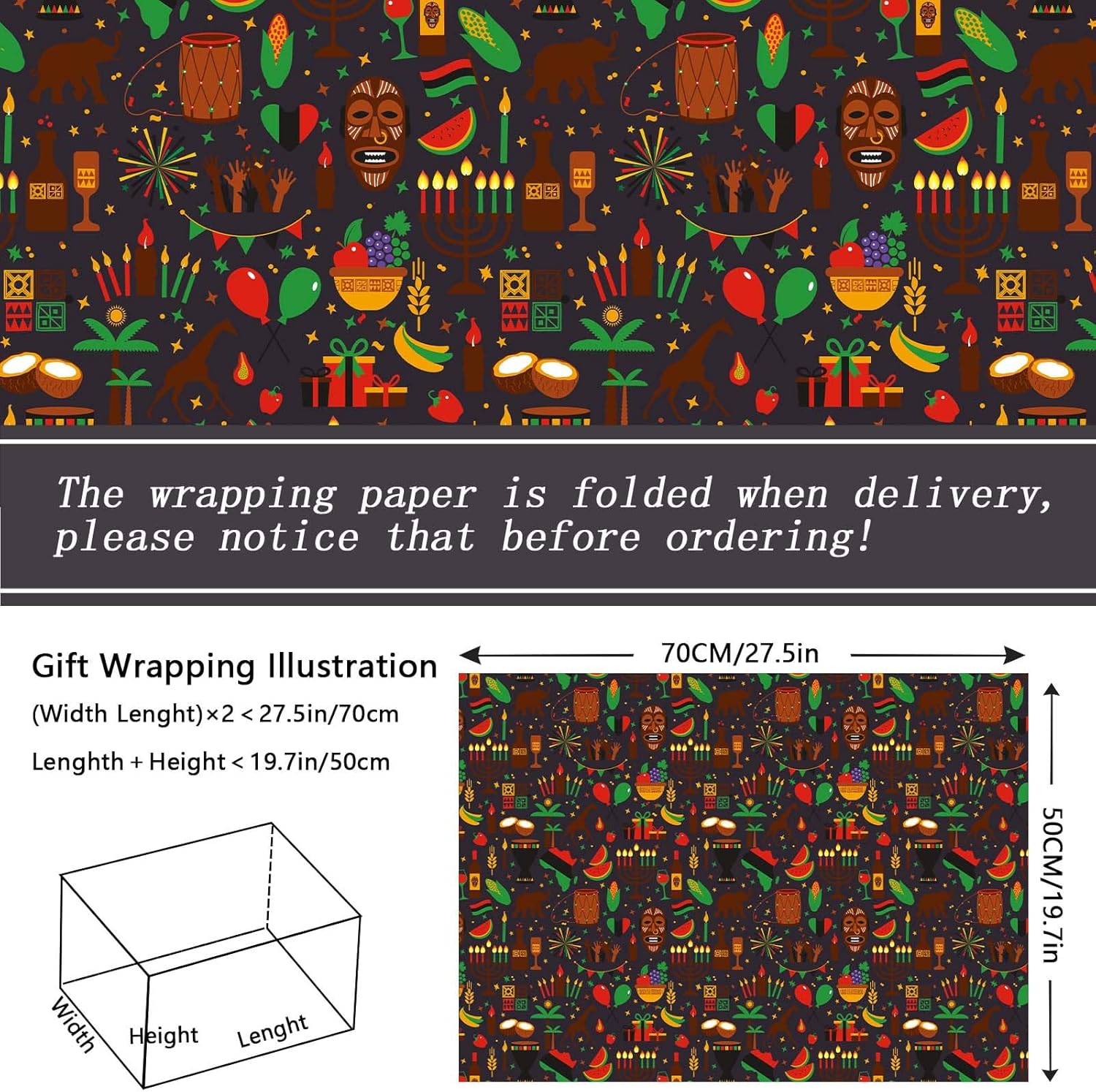 Sanixin 12 Sheet Black History Month Gift Wrap Paper
