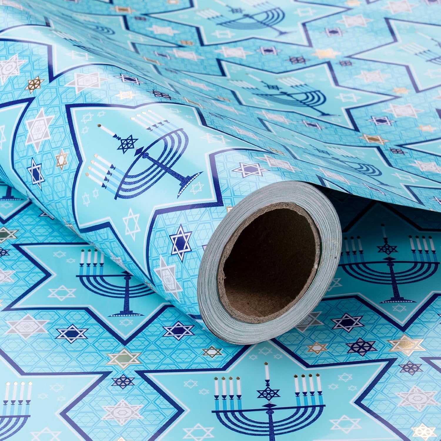 RUSPEPA Hanukkah Wrapping Paper Jumbo Roll 24x100ft