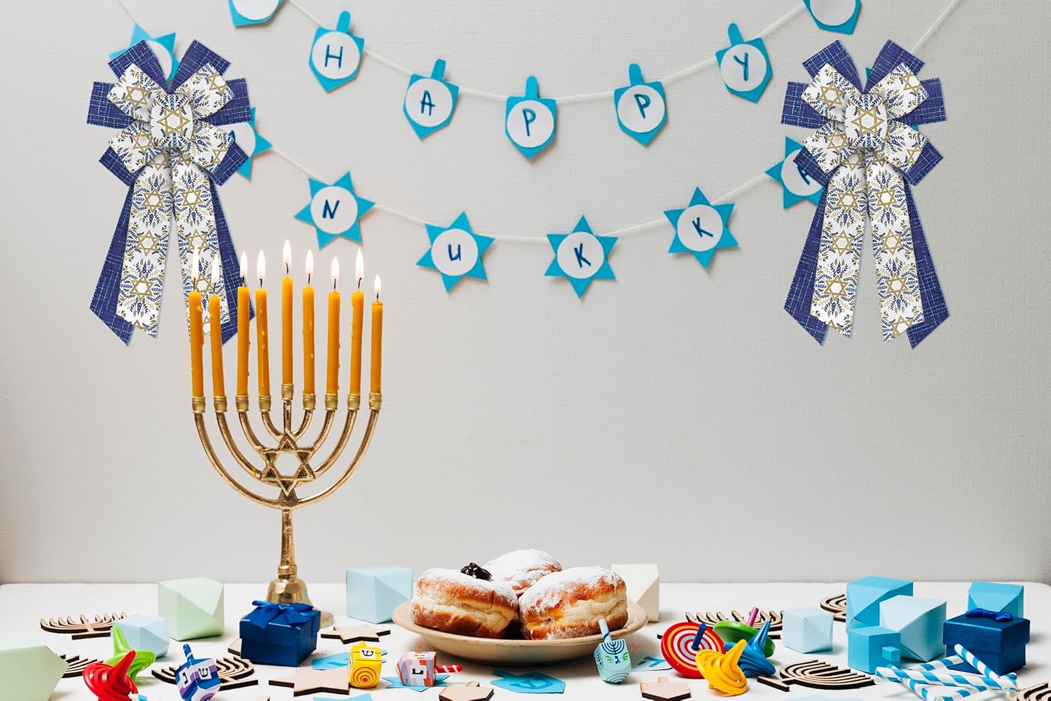ABTOLS Hanukkah Ribbons 2 Rolls 10 Yards Star of David