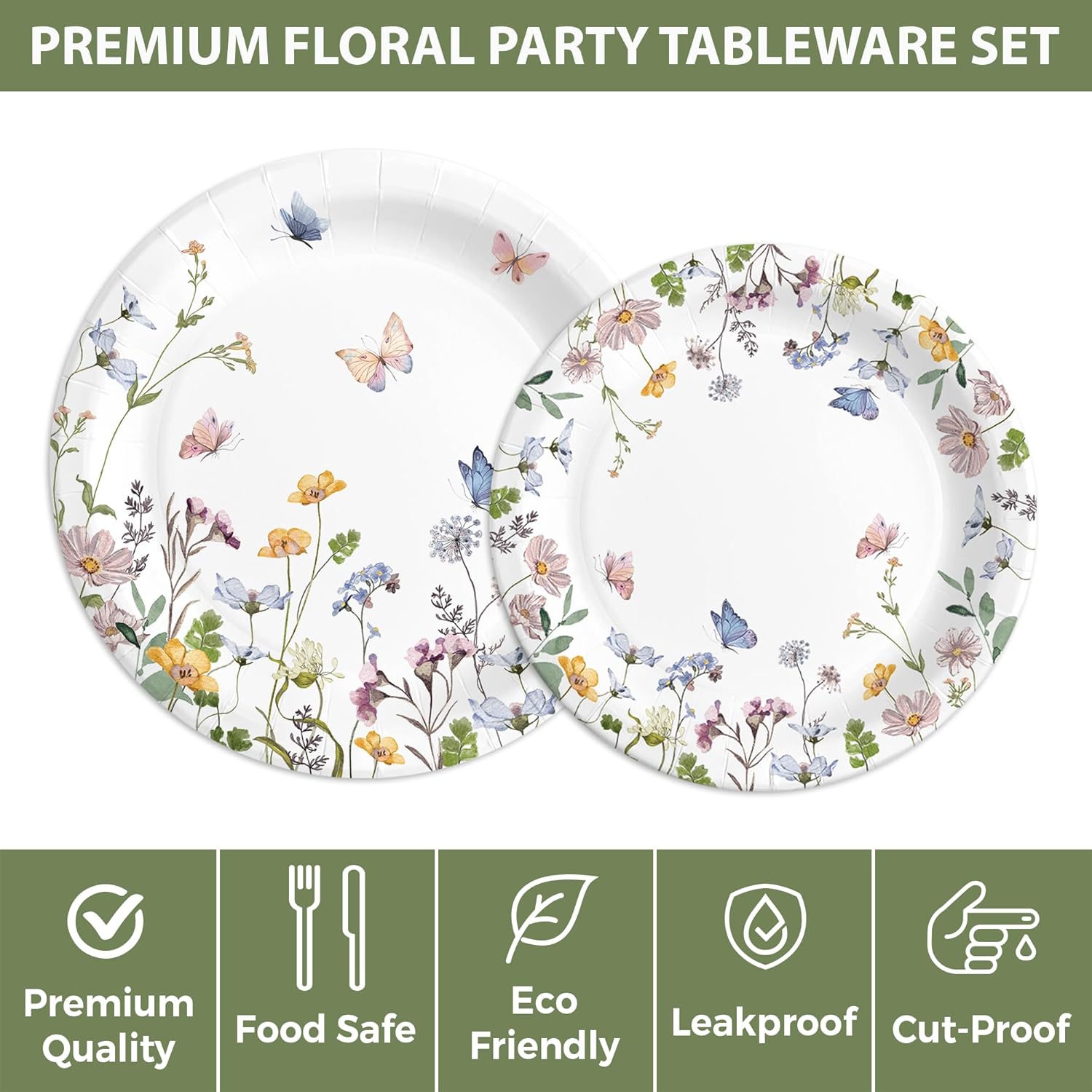 Audree 96 Pcs Wildflower Party Supplies Set