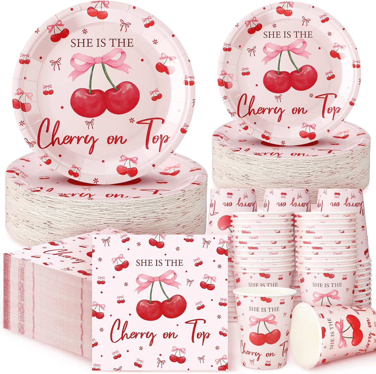 Zhehao 200 Pcs Wedding Party Plates Napkins Set