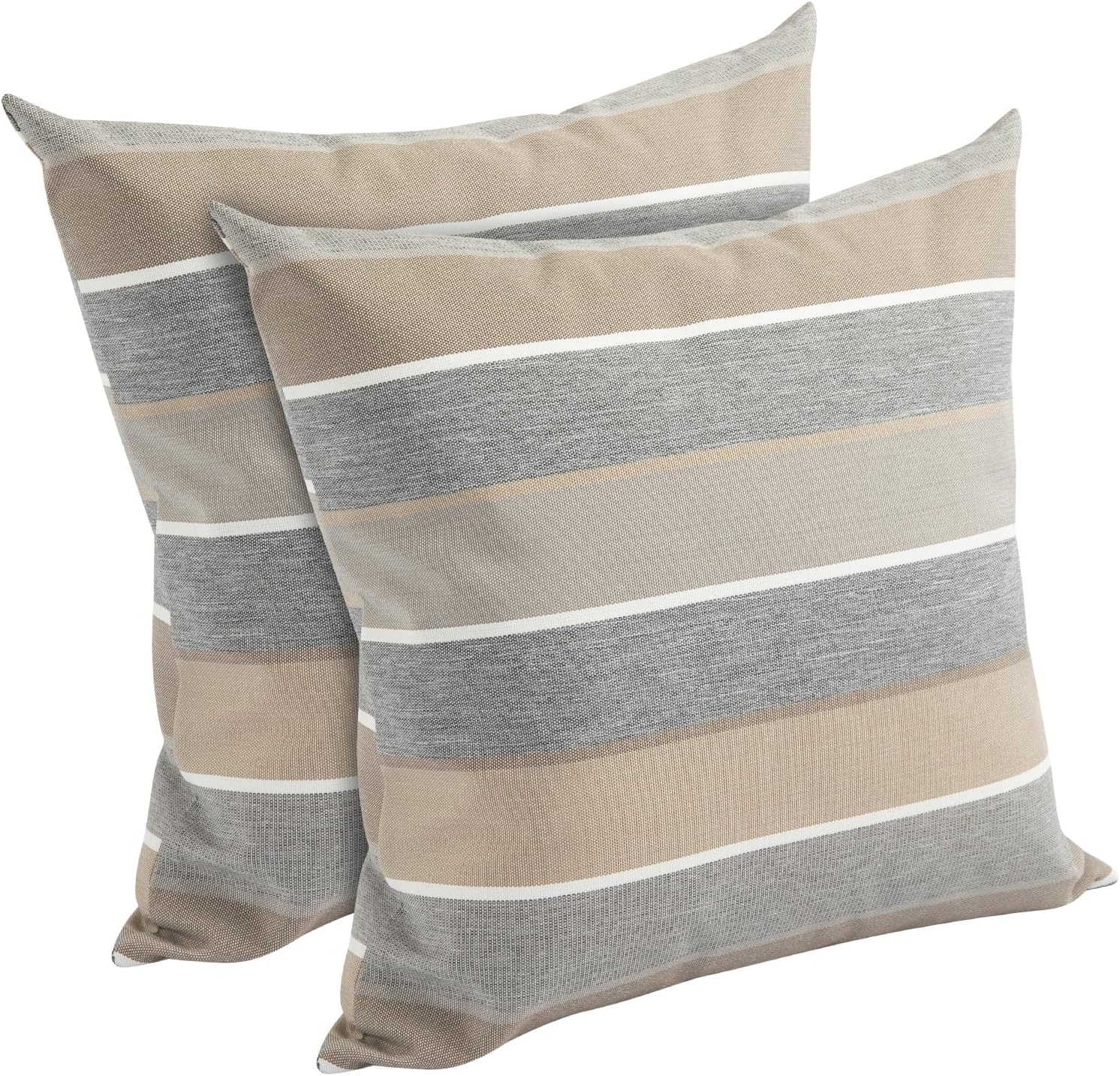 FUNHOME Outdoor Throw Pillows Set of 2 Gray Stripe