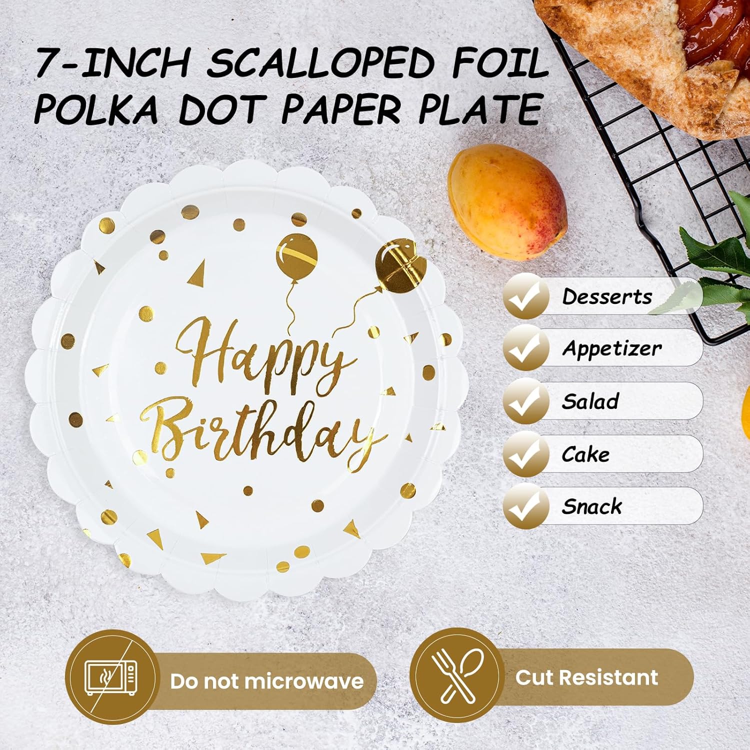 50PCS Happy Birthday Party Plates and Napkins Set