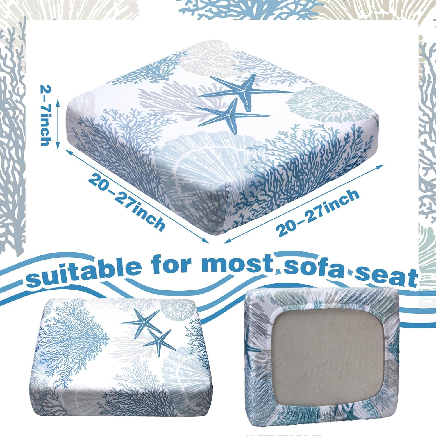 Hosuly 8 Pcs Summer Sofa Cushion Covers
