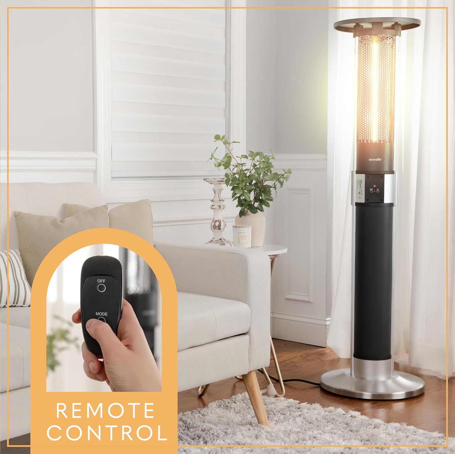 SereneLife Infrared Patio Heater 1500W Remote Control