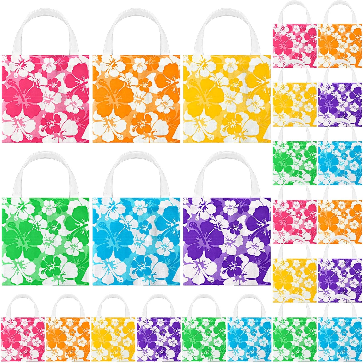 Teling 24 Pcs Hawaiian Party Favor Bags with Handle