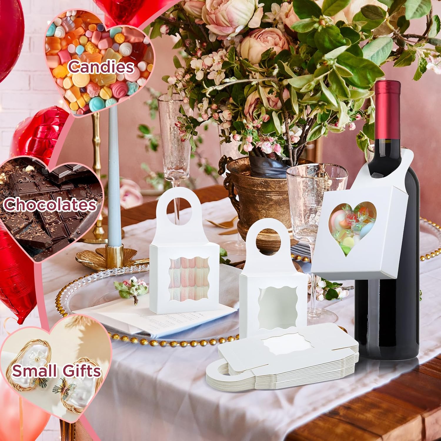 ISKYBOB 20Pcs Wine Bottle Box with Window
