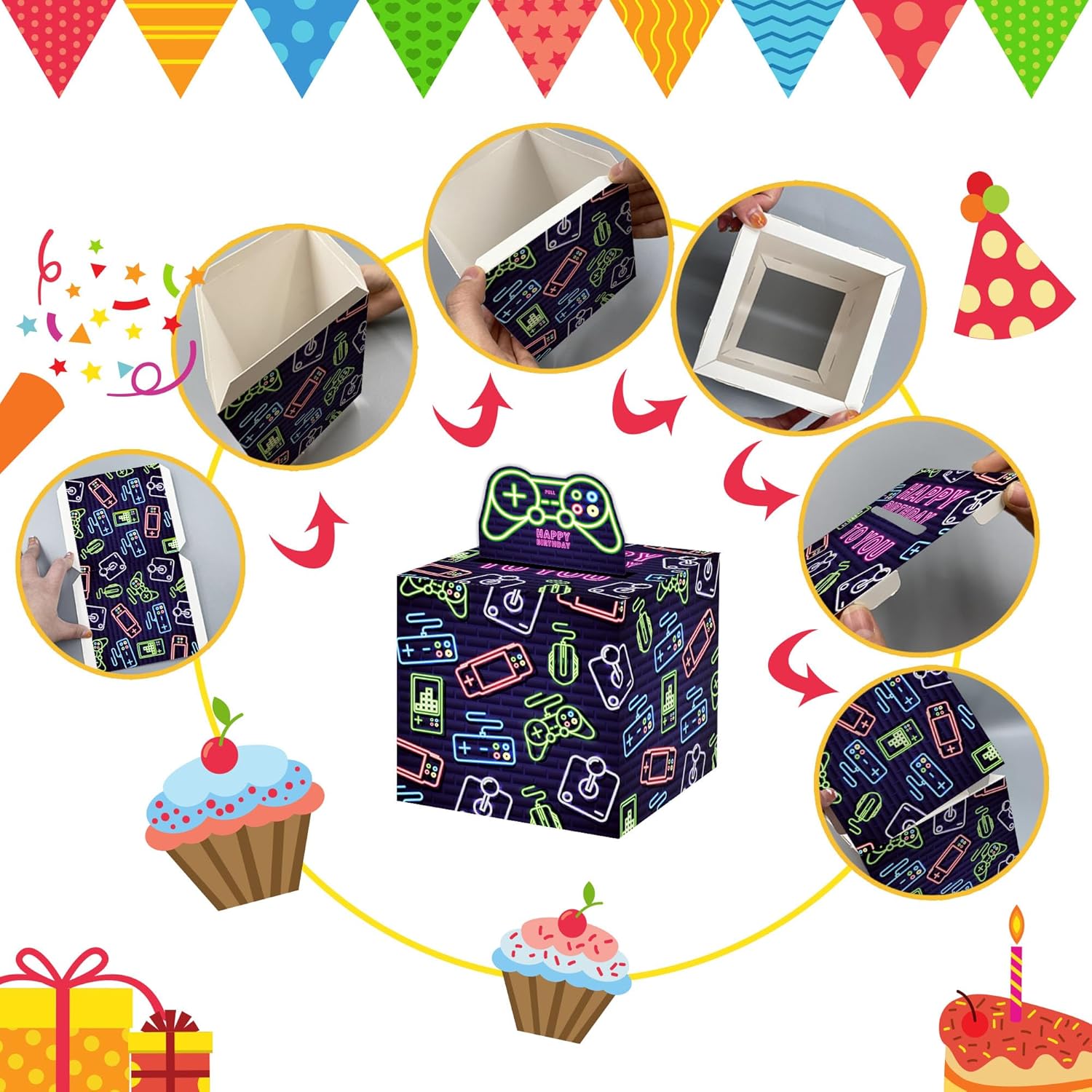 Neon Gamepad Money Box Surprise Gift for Birthday