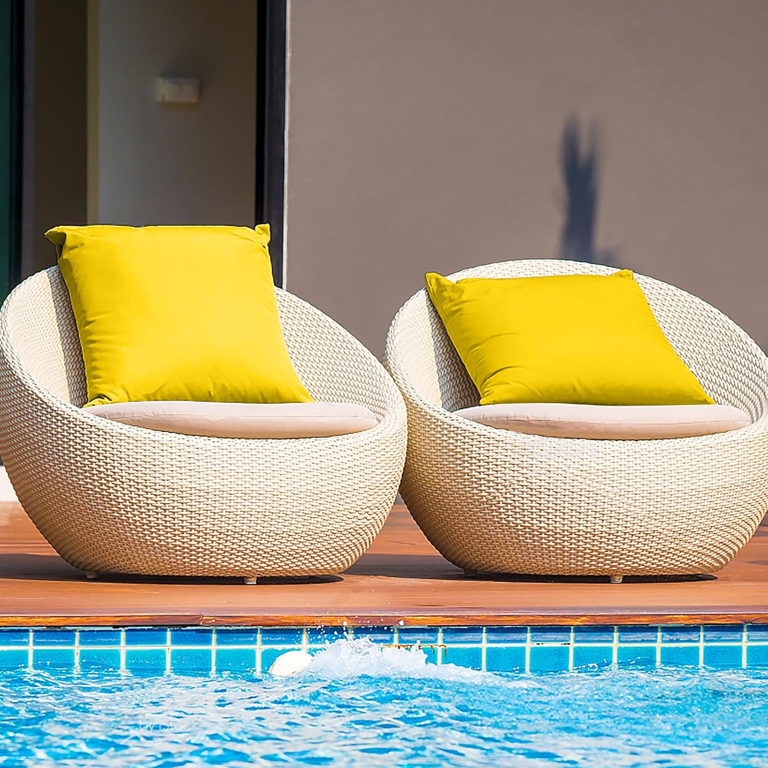 Pack of 4 Waterproof Square Throw Pillow Covers for Patio