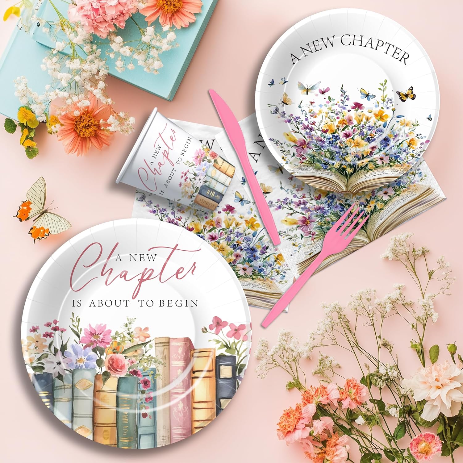 A New Chapter Bridal Shower Tableware Set 24pcs