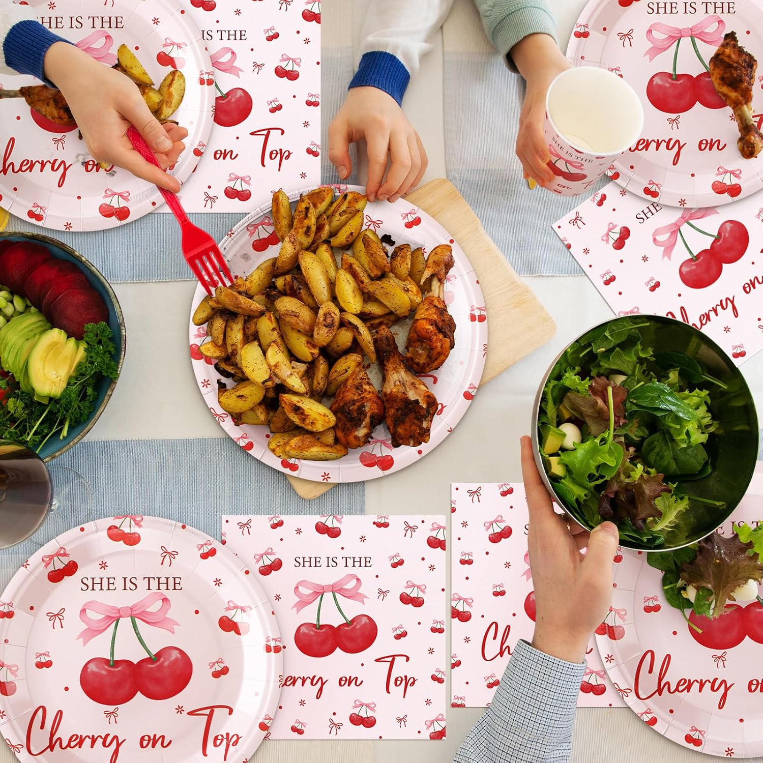 Zhehao 200 Pcs Wedding Party Plates Napkins Set