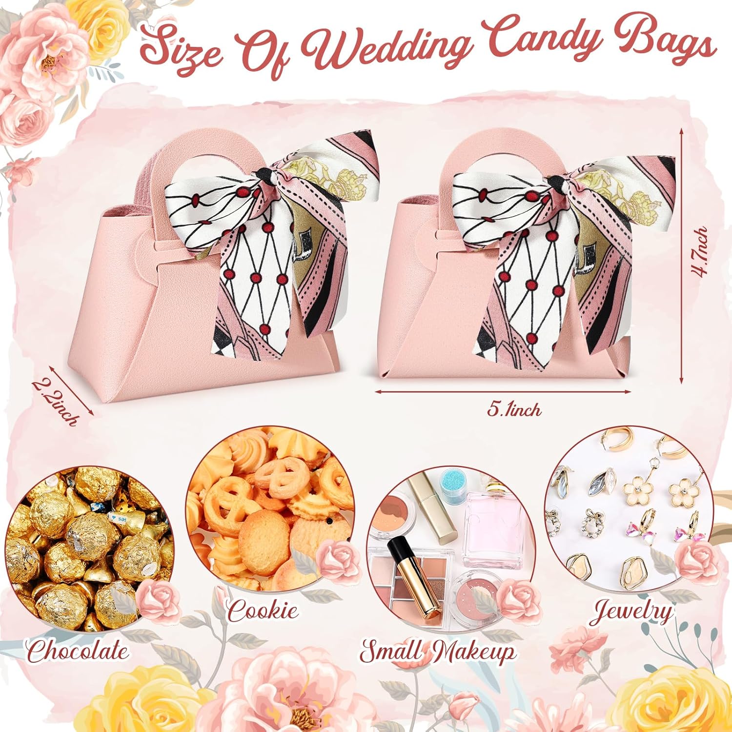 Abbylike 18 Pcs PU Leather Gift Bags with Handles