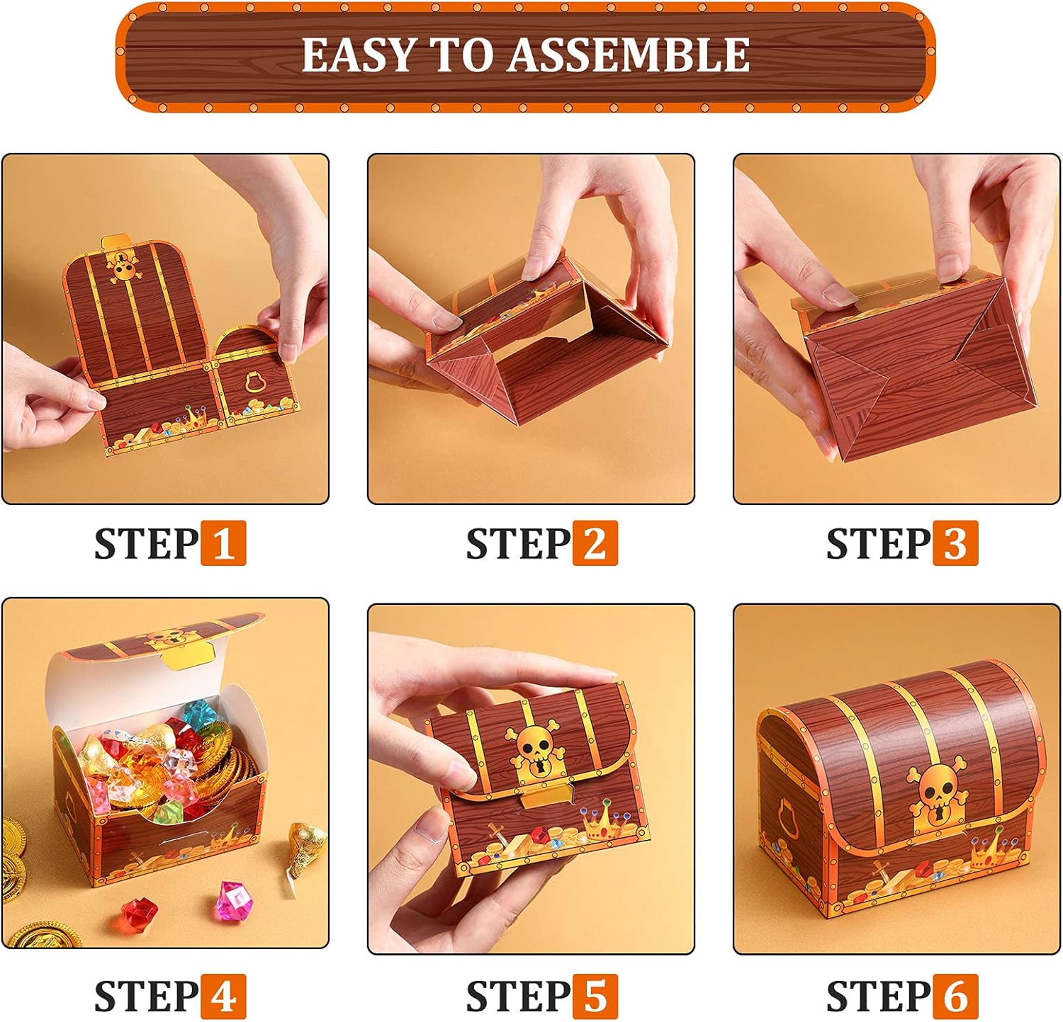 Chinco Pirate Treasure Chest Gift Boxes 24 Pcs
