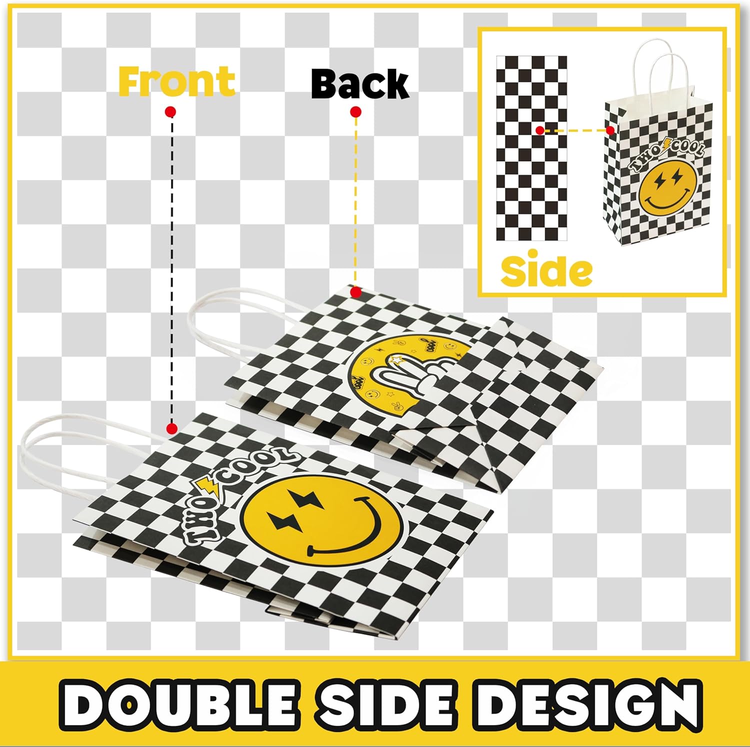 WCOSAM Two Cool Dude Party Favor Gift Bags 16 PCS