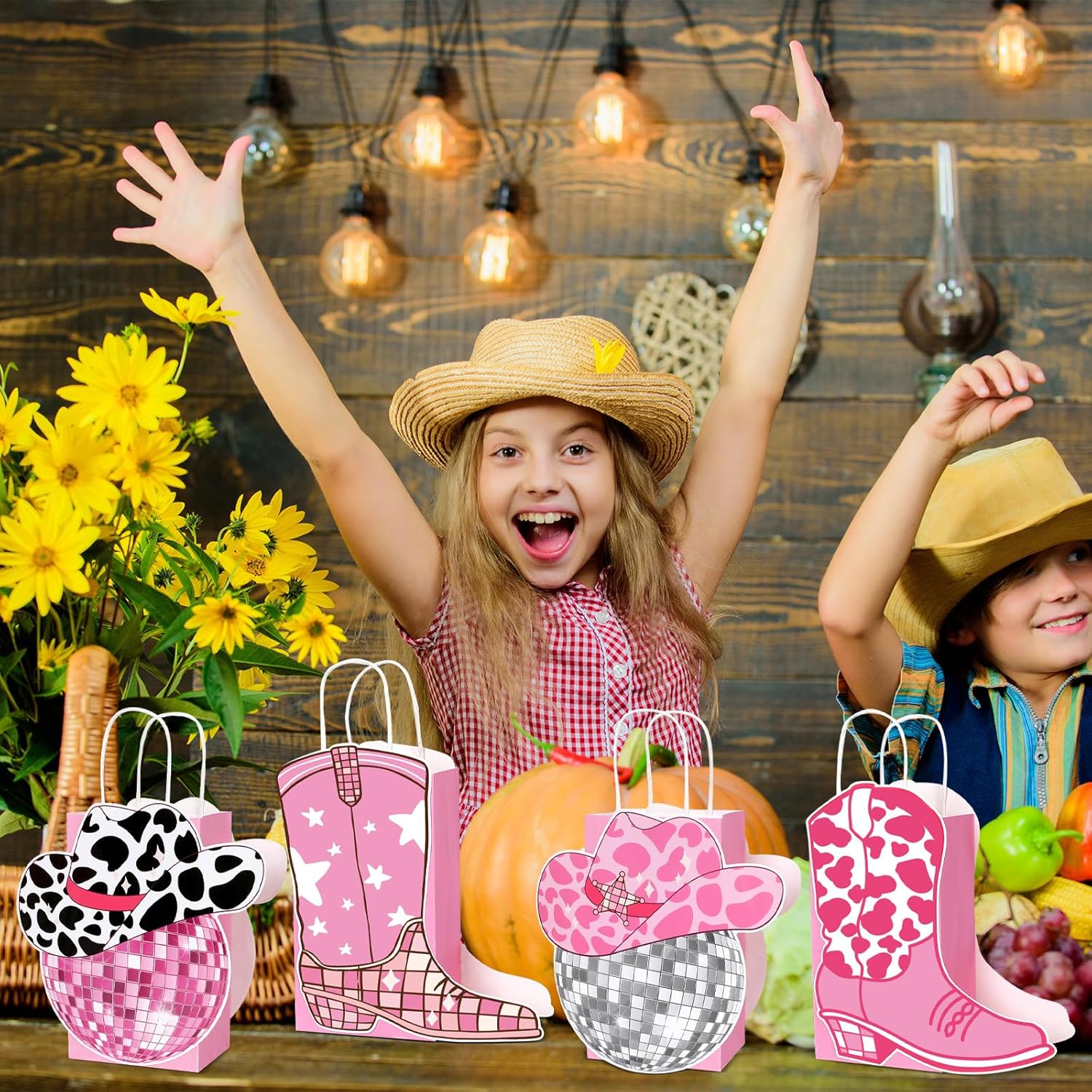 12PCS Disco Cowgirl Party Favor Bags for Western Themed Events