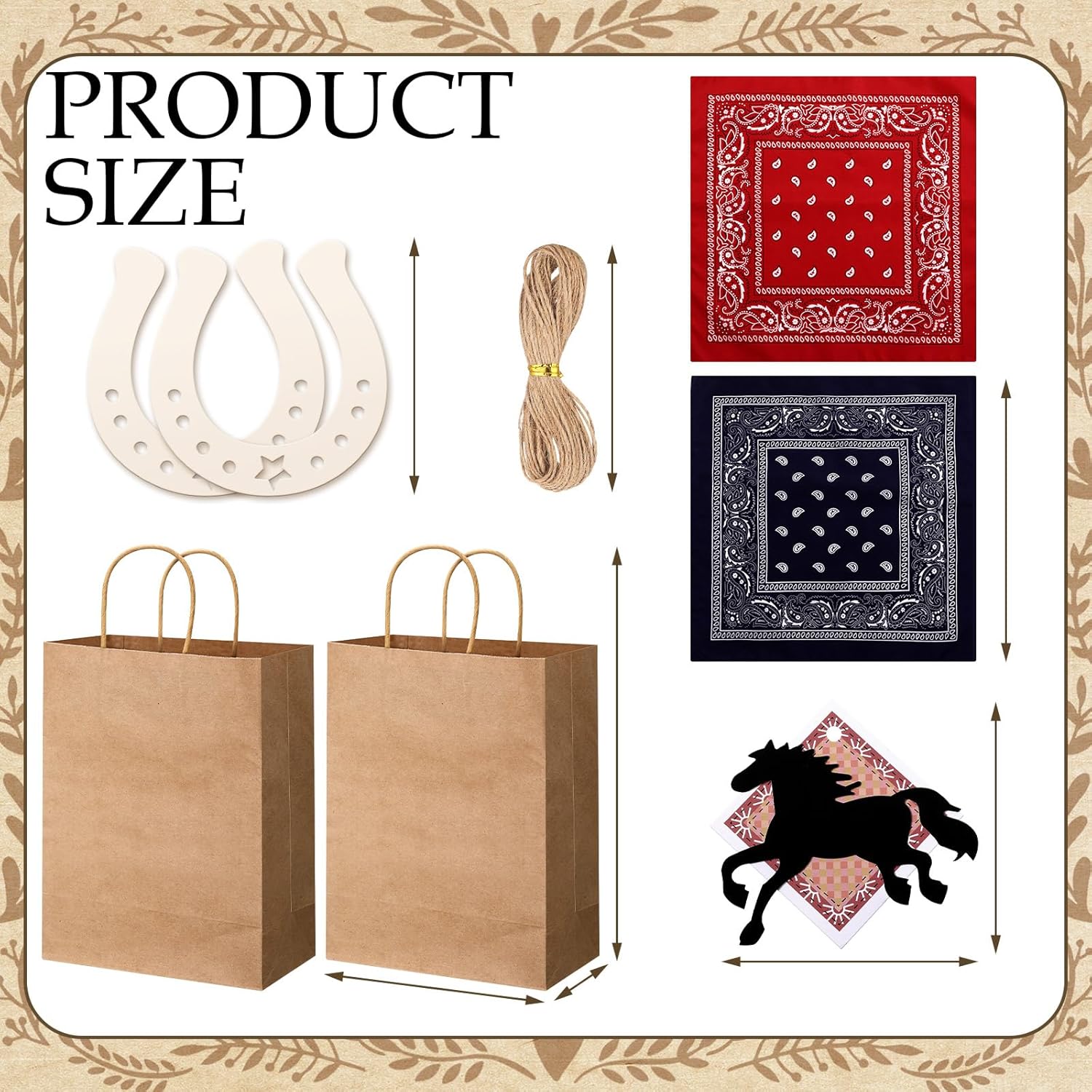 Jeere 12 Piece Western Cowboy Gift Bags Set