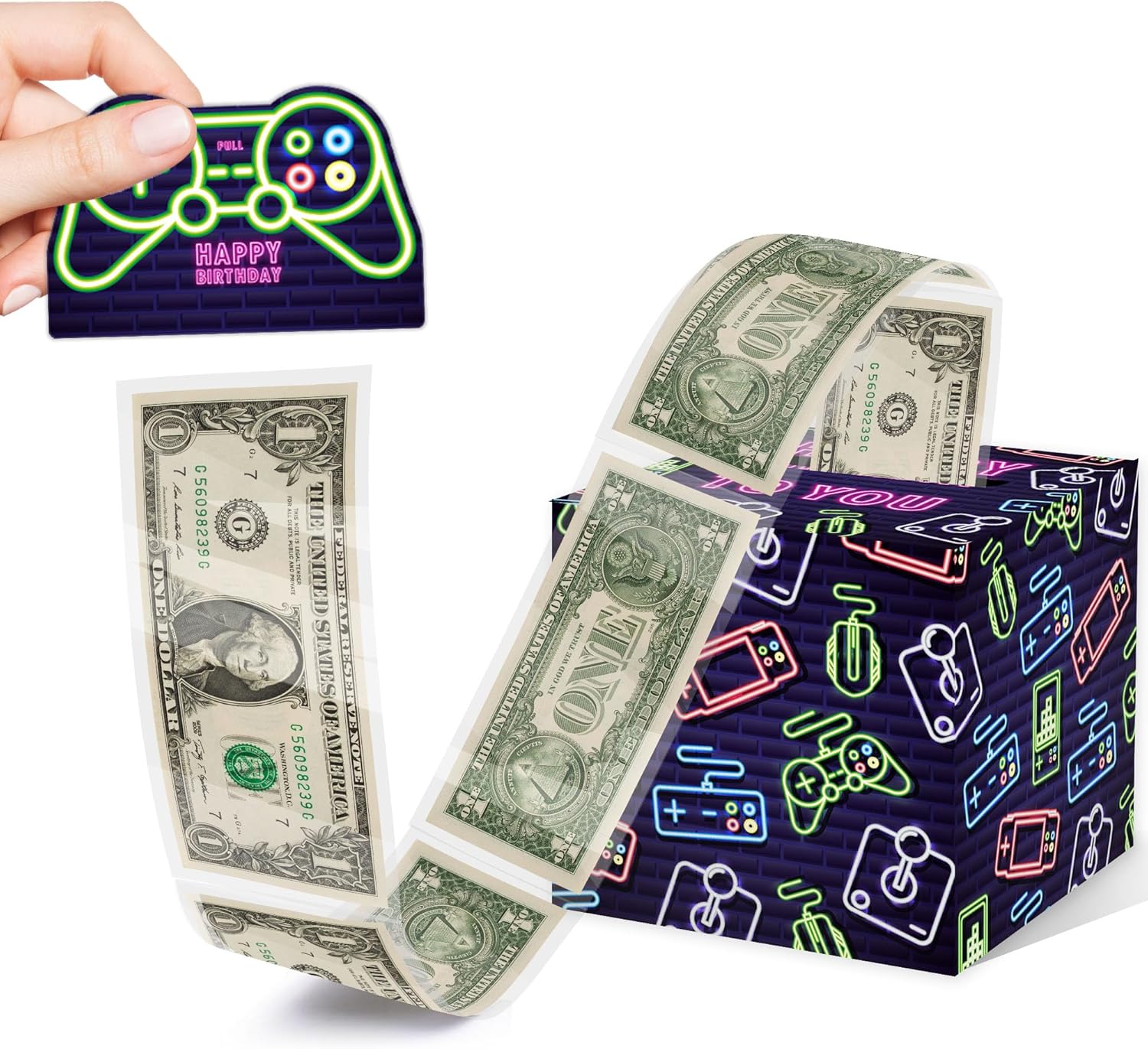 Neon Gamepad Money Box Surprise Gift for Birthday