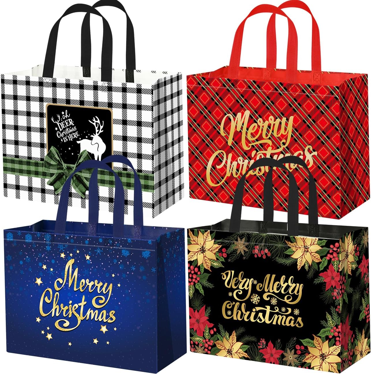 12 Pack Extra Large Christmas Gift Bags with Handles