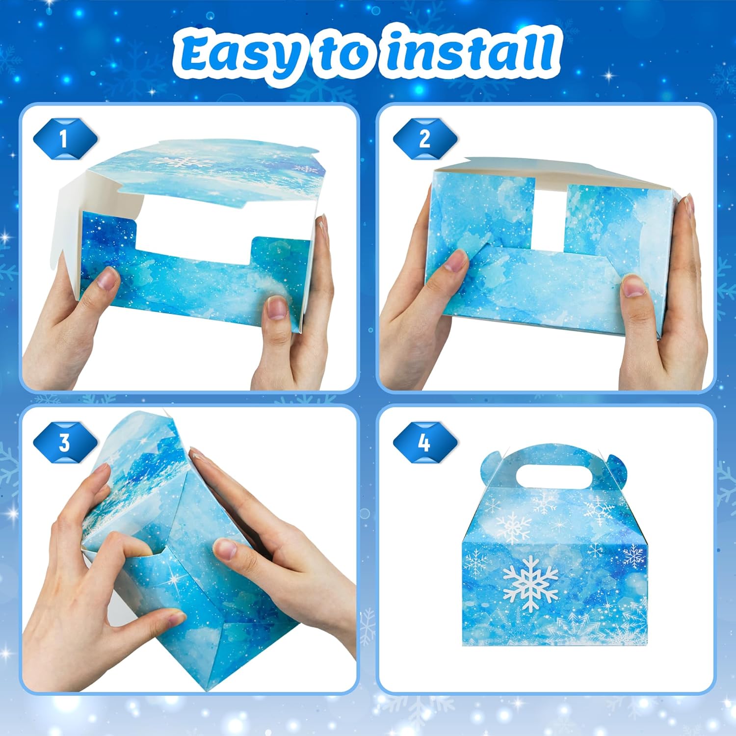 16Pcs Snowflake Gift Boxes for Winter Party Supplies