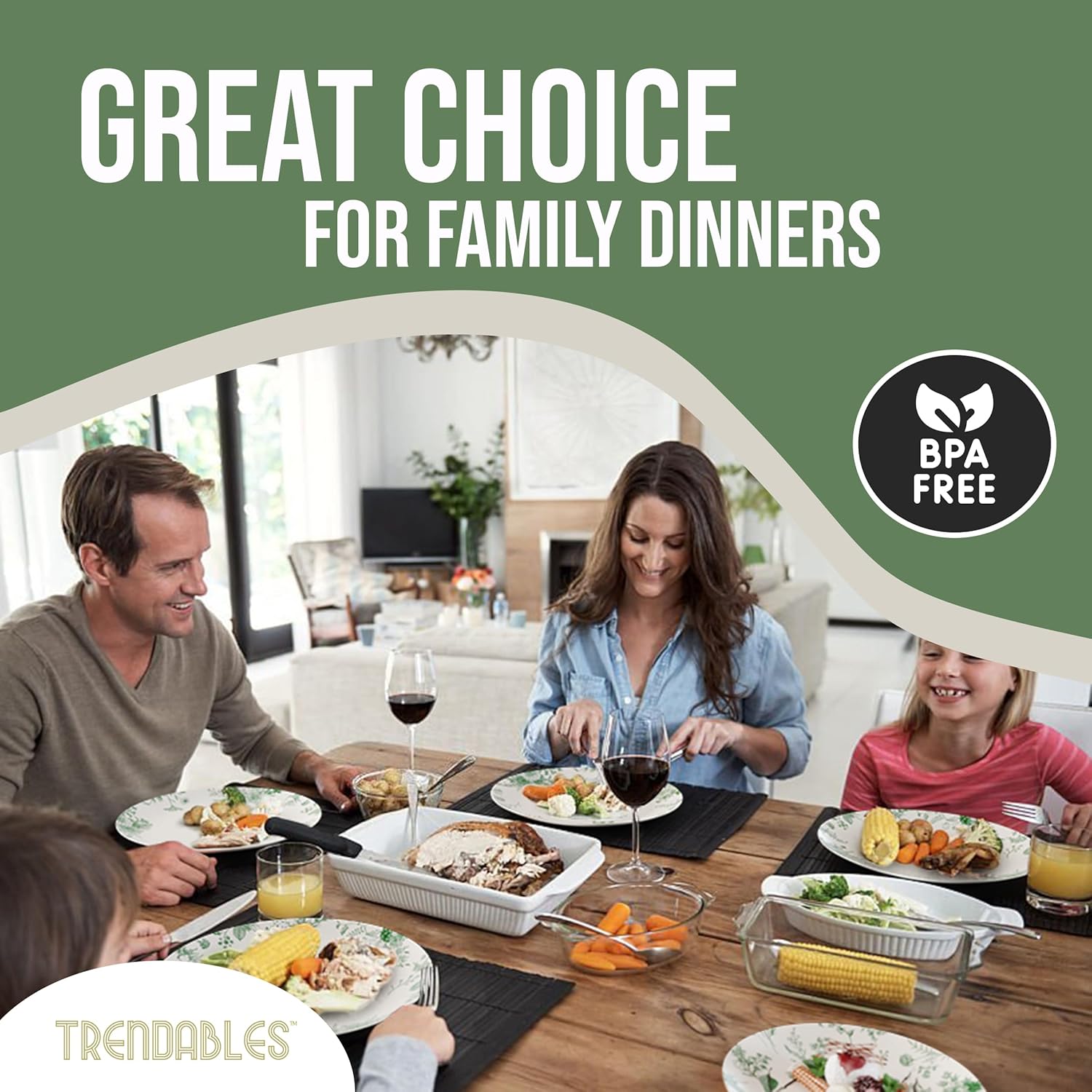 Trendables 80 Piece Plastic Disposable Plates Set