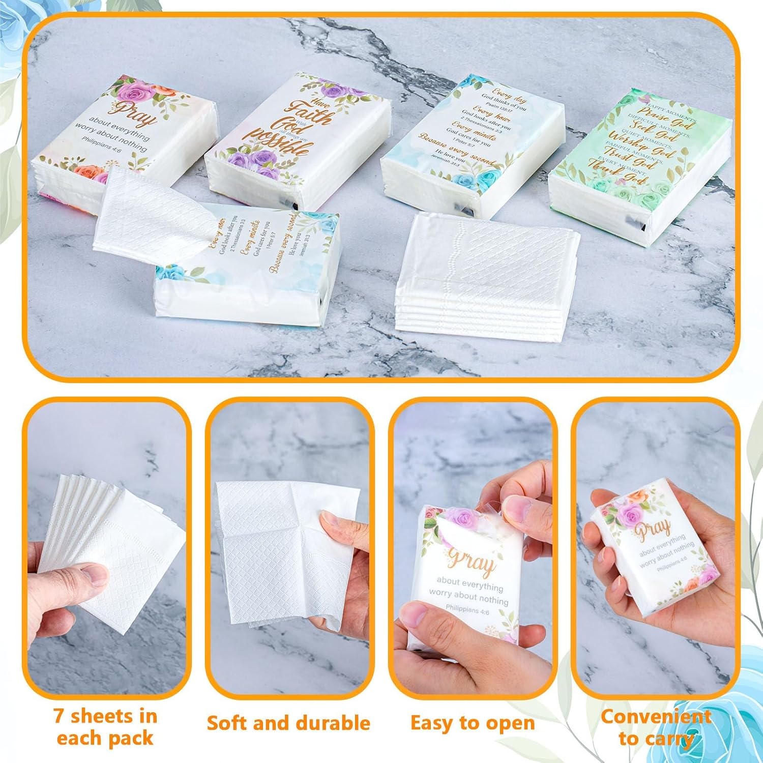 120 Pack Bible Theme Facial Tissues 3 Ply
