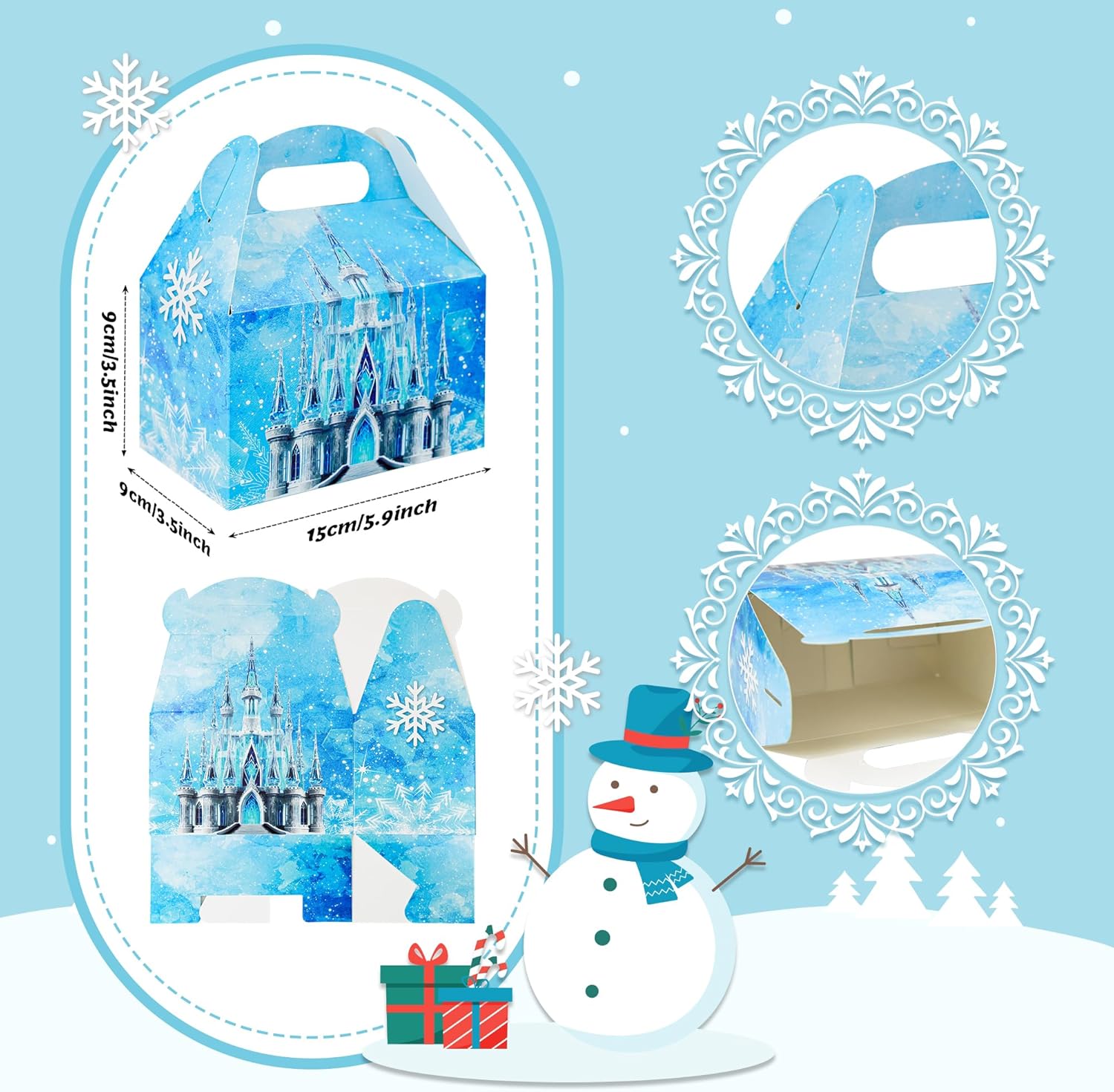 16Pcs Snowflake Gift Boxes for Winter Party Supplies