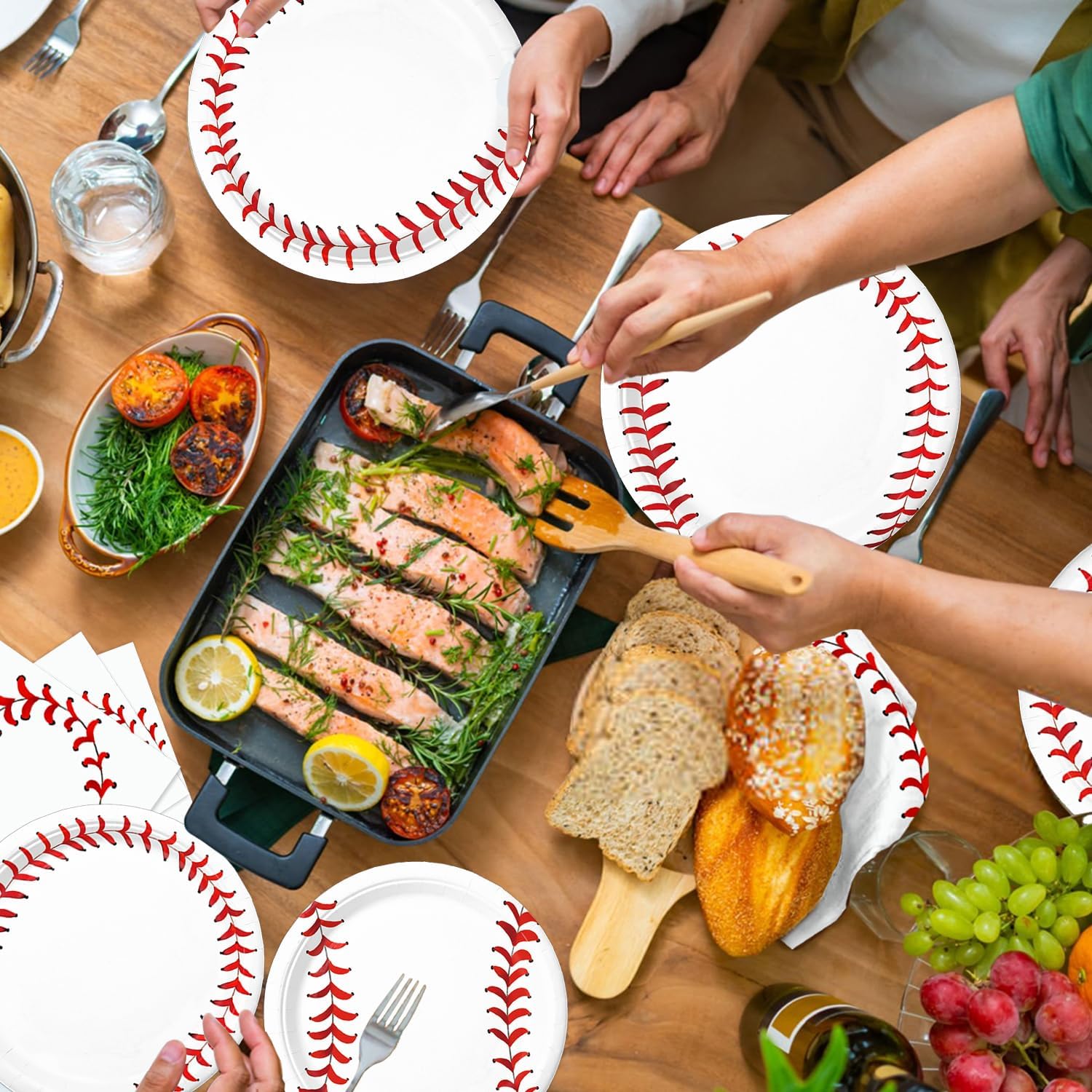 Oigco 60 Pc Baseball Party Tableware Set for 20