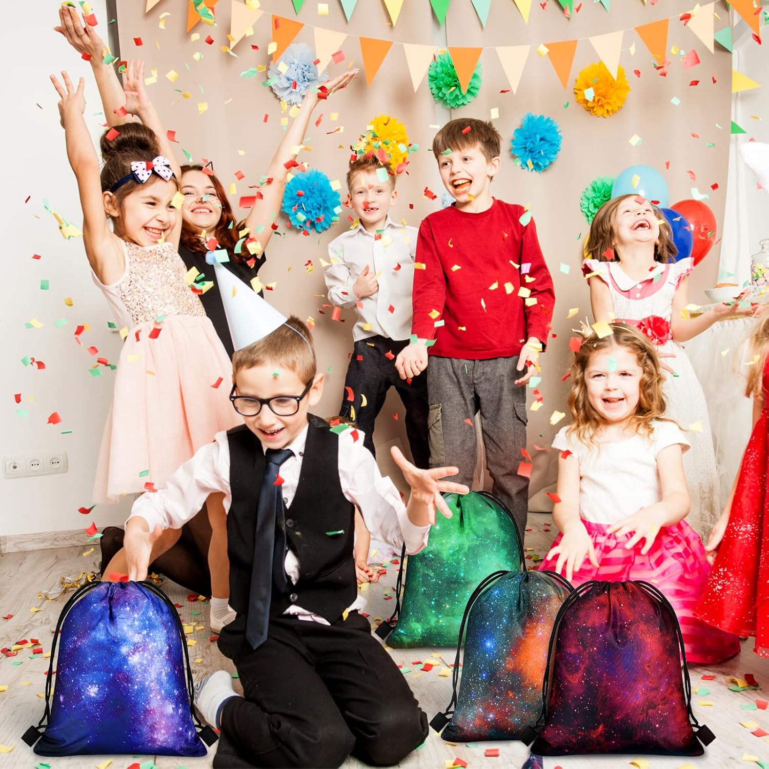 Lothee 30 Pcs Galaxy Party Favor Bags