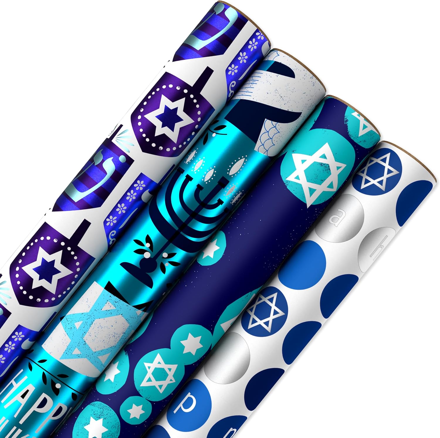 American Greetings Reversible Hanukkah Wrapping Paper 4 Rolls 120 Sq Ft