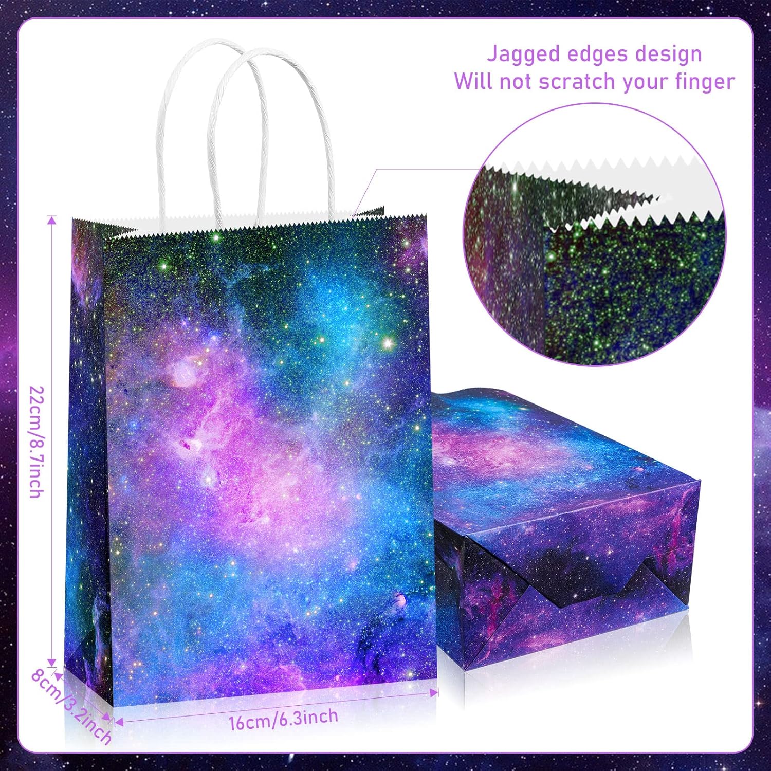 16 Pcs Galaxy Party Bags for Space Themed Events
