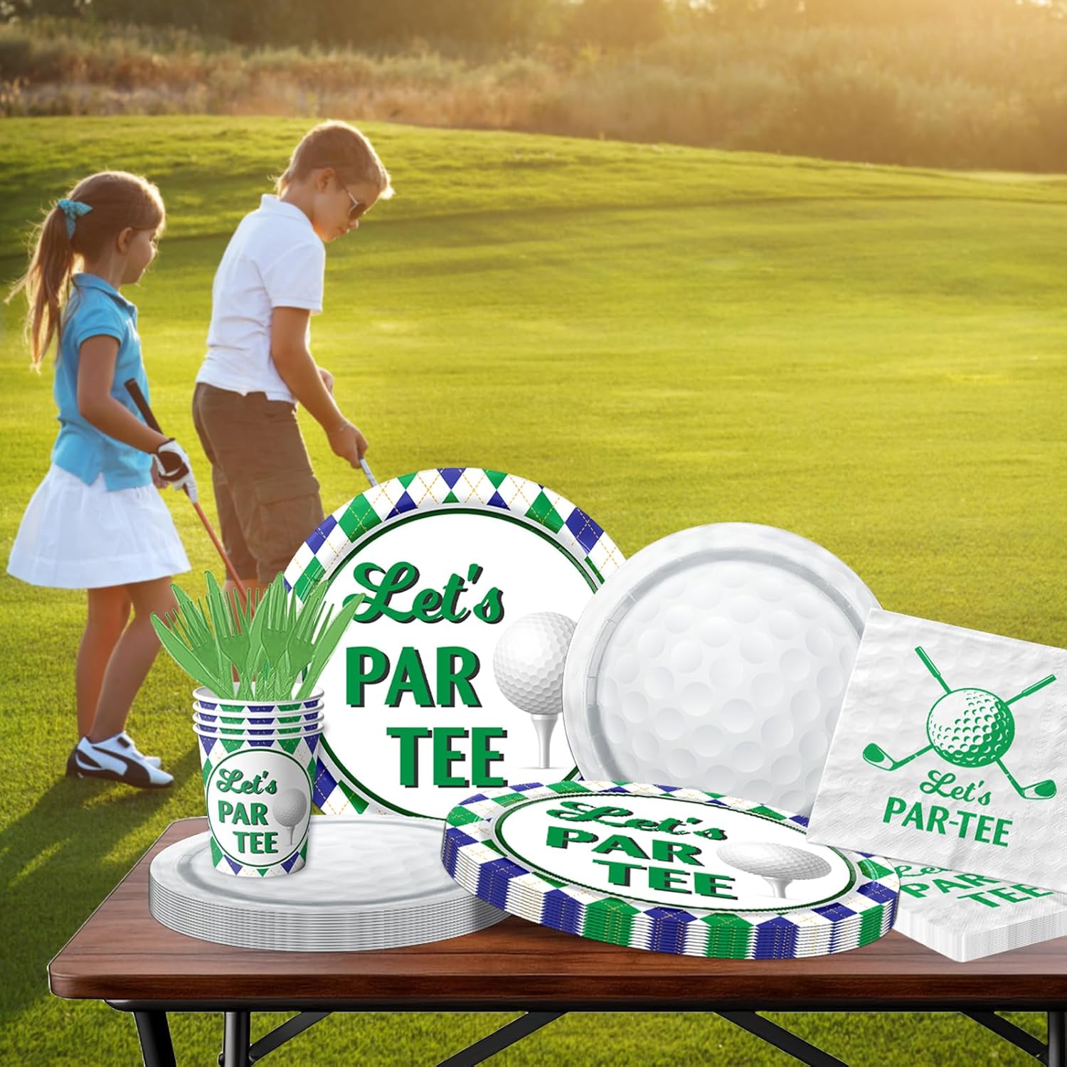 Dydamud Golf Party Supplies 140pcs Tableware Set