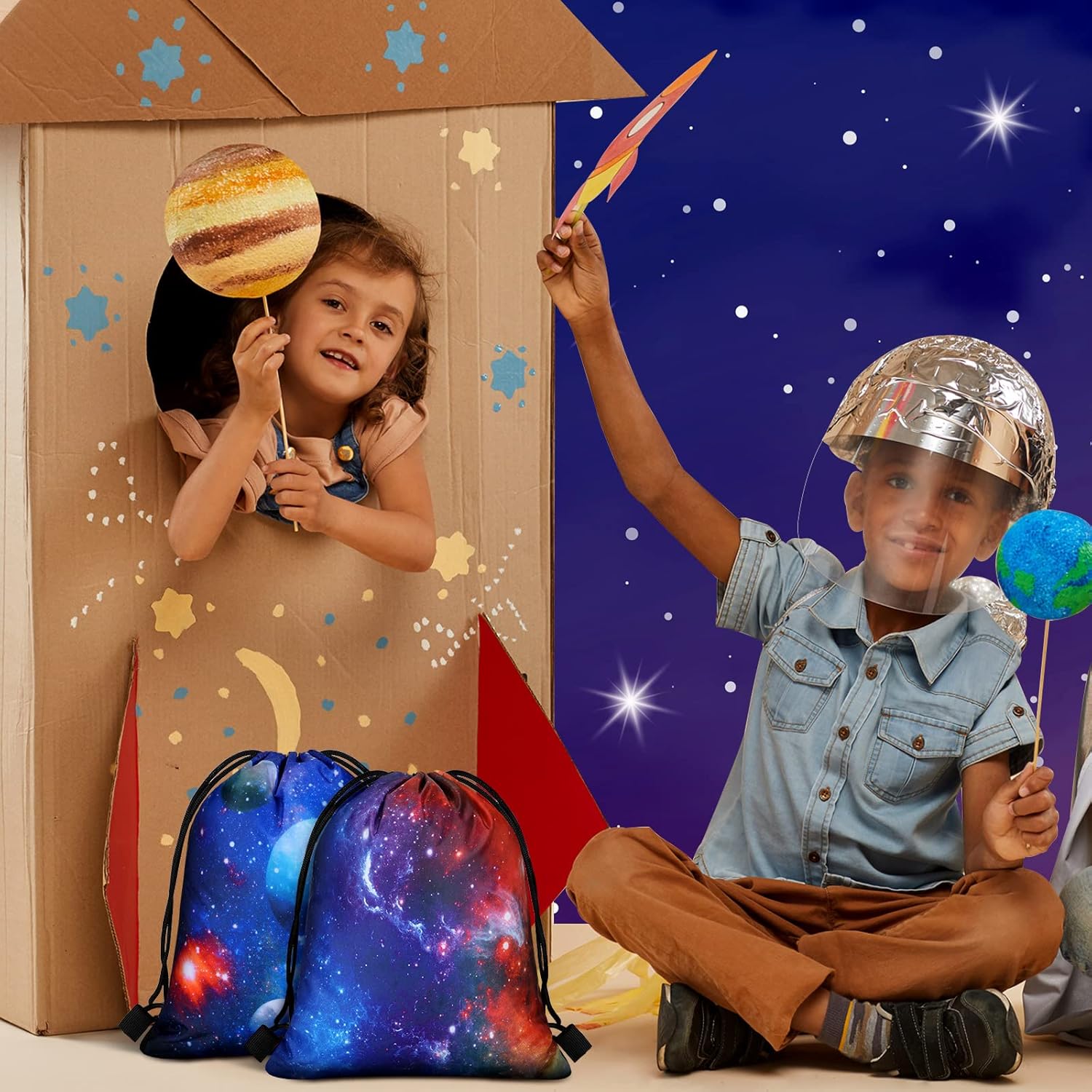 Lothee 30 Pcs Galaxy Party Favor Bags