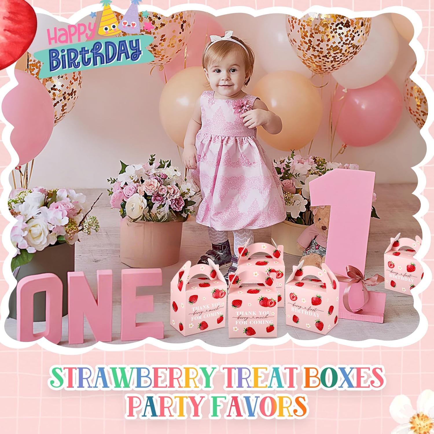 Sinload 12 Pcs Strawberry Treat Gift Boxes