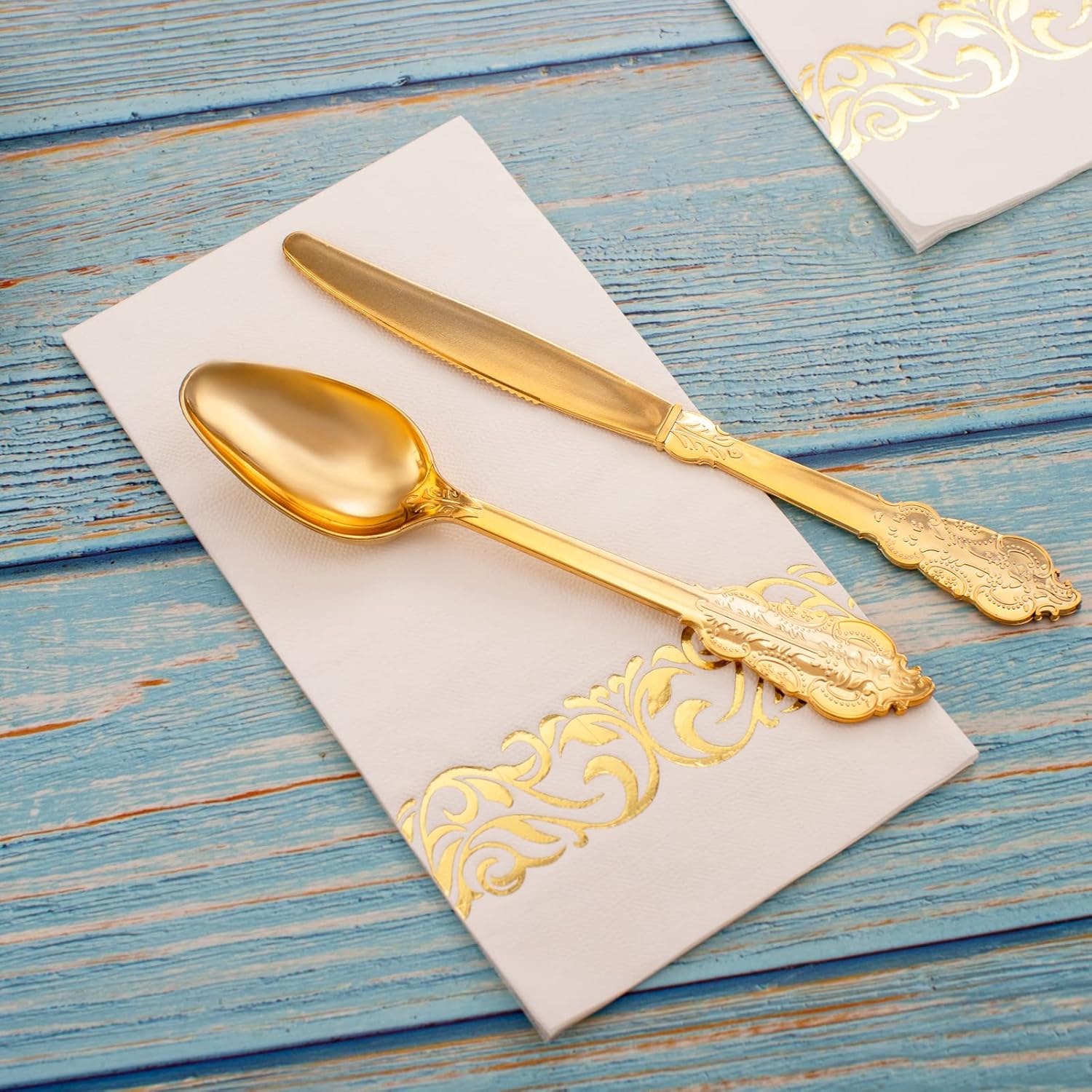 WDF 150 Pack Gold Napkins Disposable 3 Ply