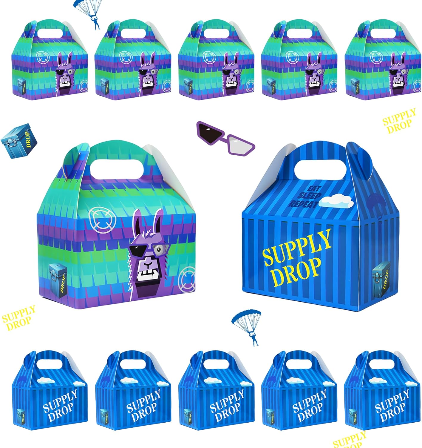 Video Game Llama Goodie Bags 16 Pcs Candy Boxes
