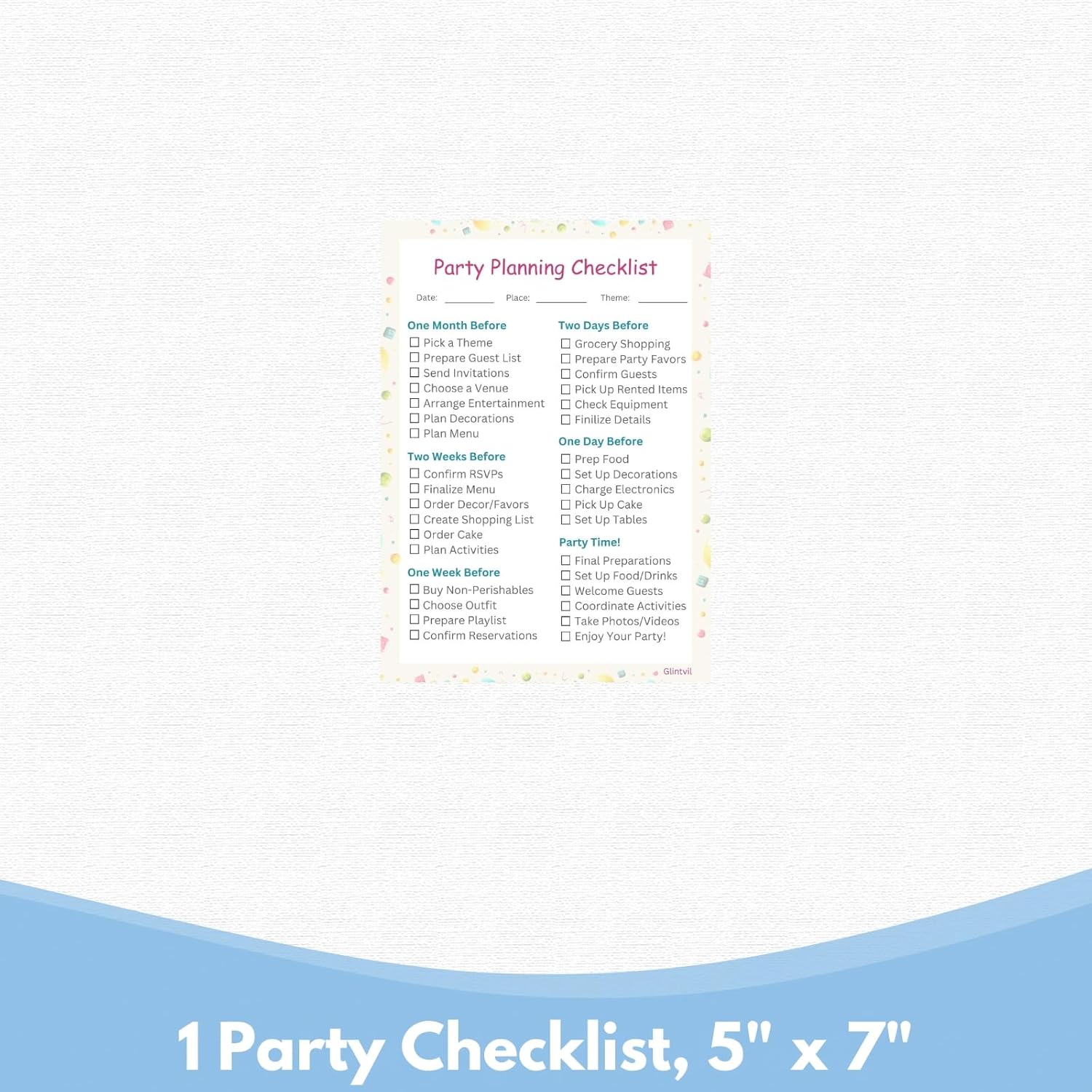Unique Bluey Birthday Party Supplies Set - 24 Plastic Bags Checklist