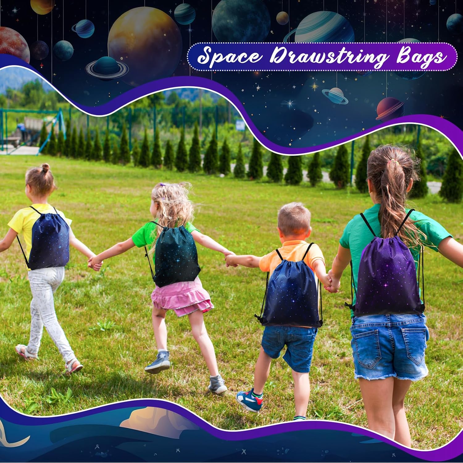 Censen 24 Pcs Starry Sky Drawstring Bags Set